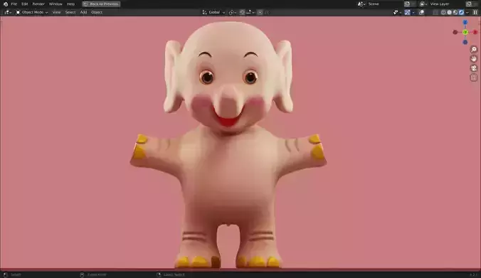 Elephant 3D Model Inspired by a book of Roberts Elizabeth Low-poly 3D model