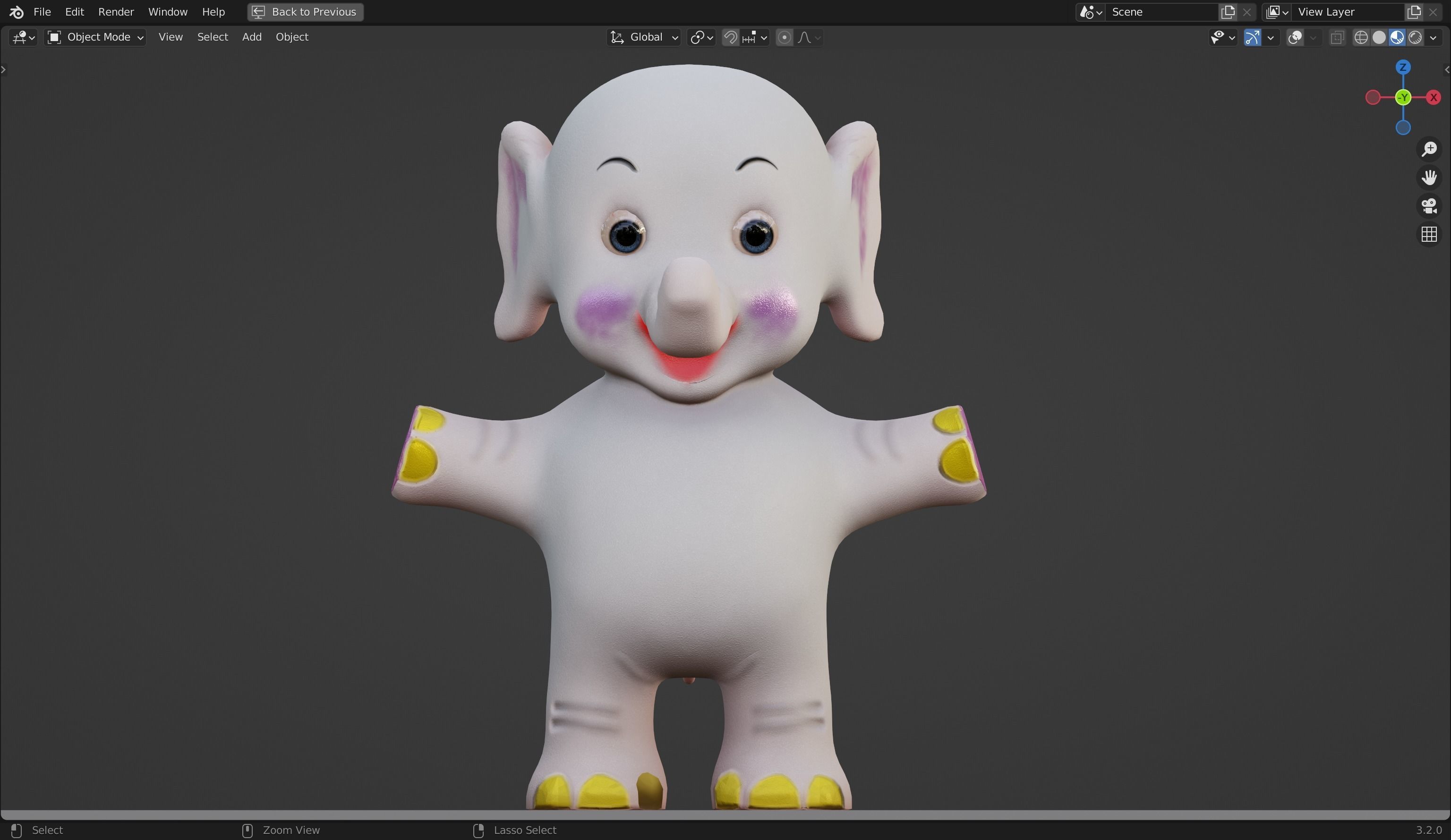 Elephant 3D Model Inspired by a book of Roberts Elizabeth Low-poly 3D model_3