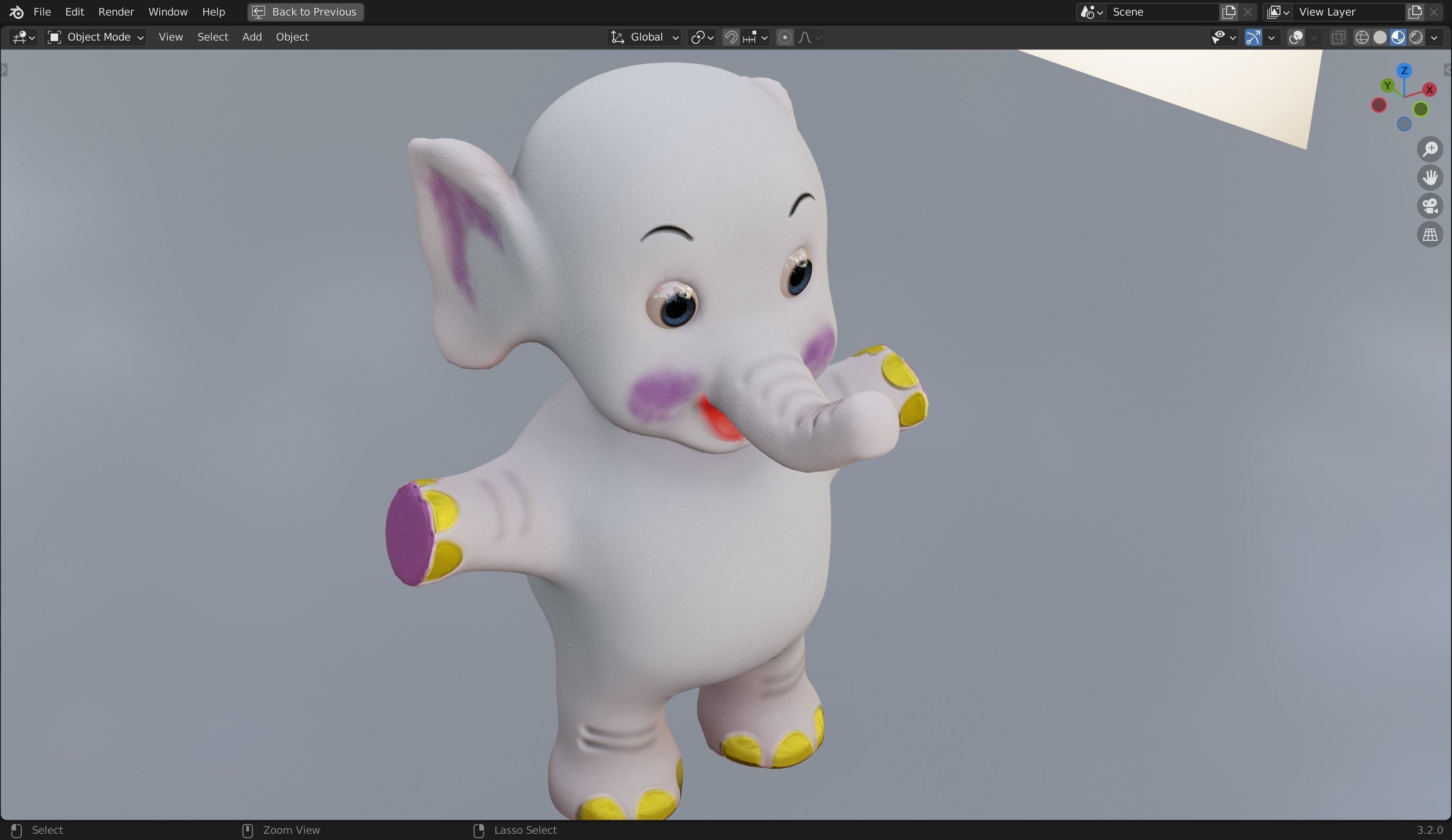 Elephant 3D Model Inspired by a book of Roberts Elizabeth Low-poly 3D model_4