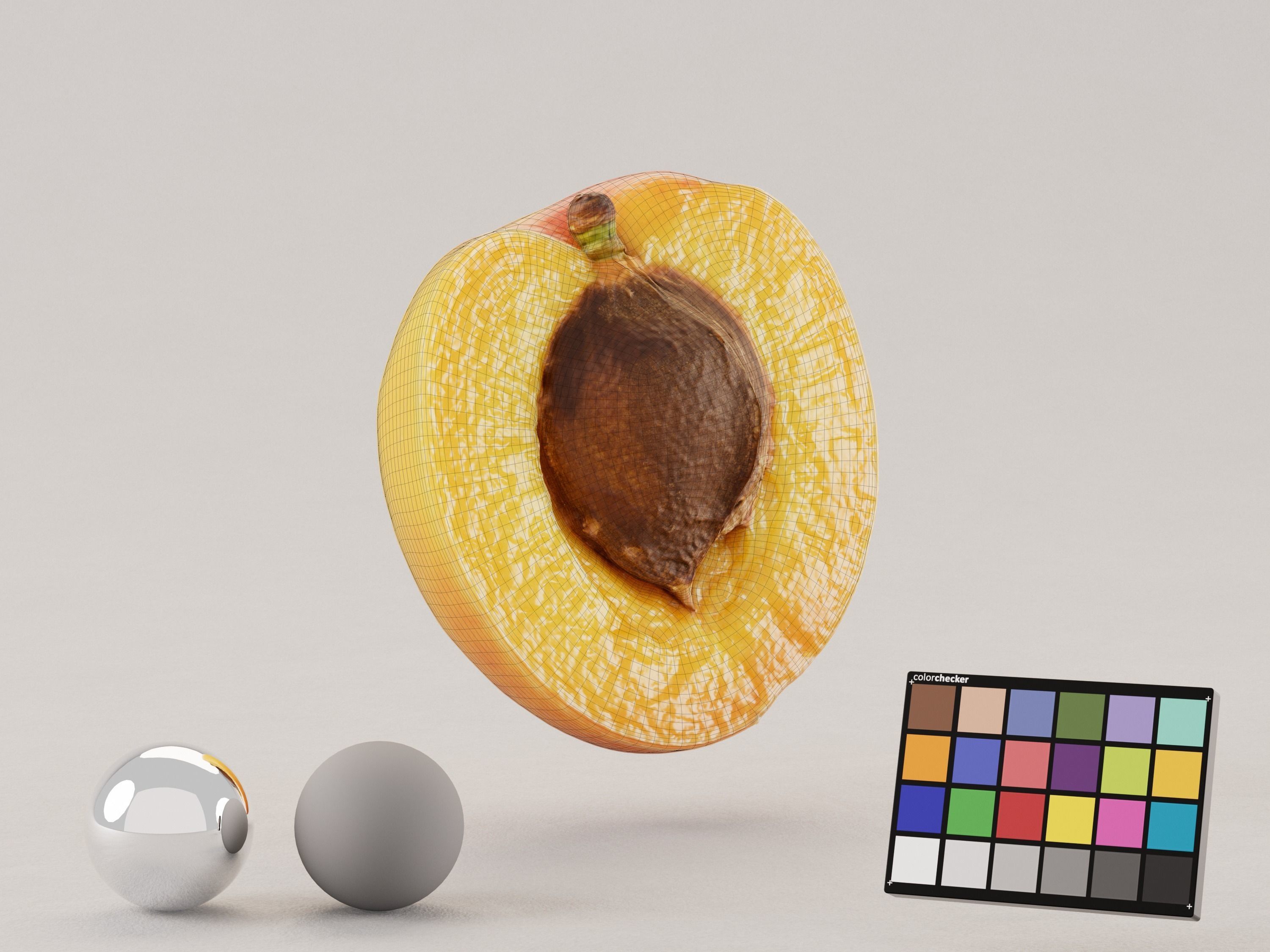 Apricot Half Sliced Photoscan 3D model_5