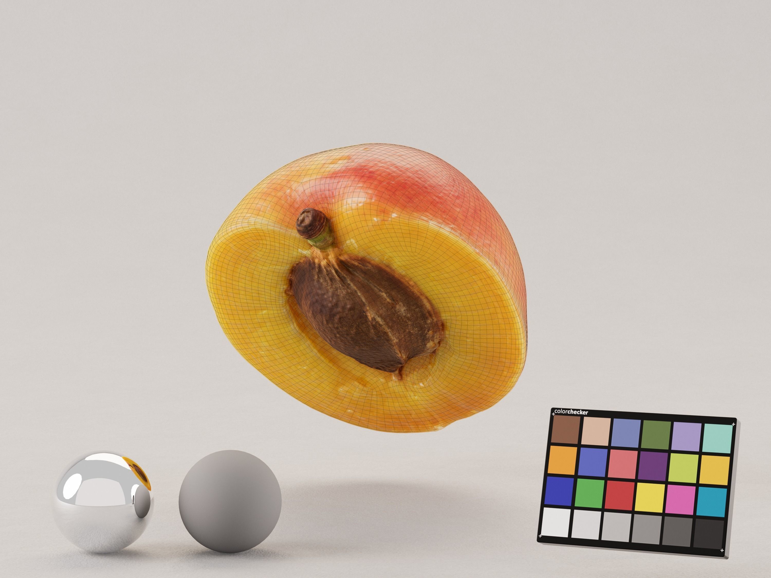 Apricot Half Sliced Photoscan 3D model_6