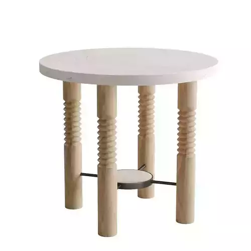 Revival Round Marble Side Table 3D model