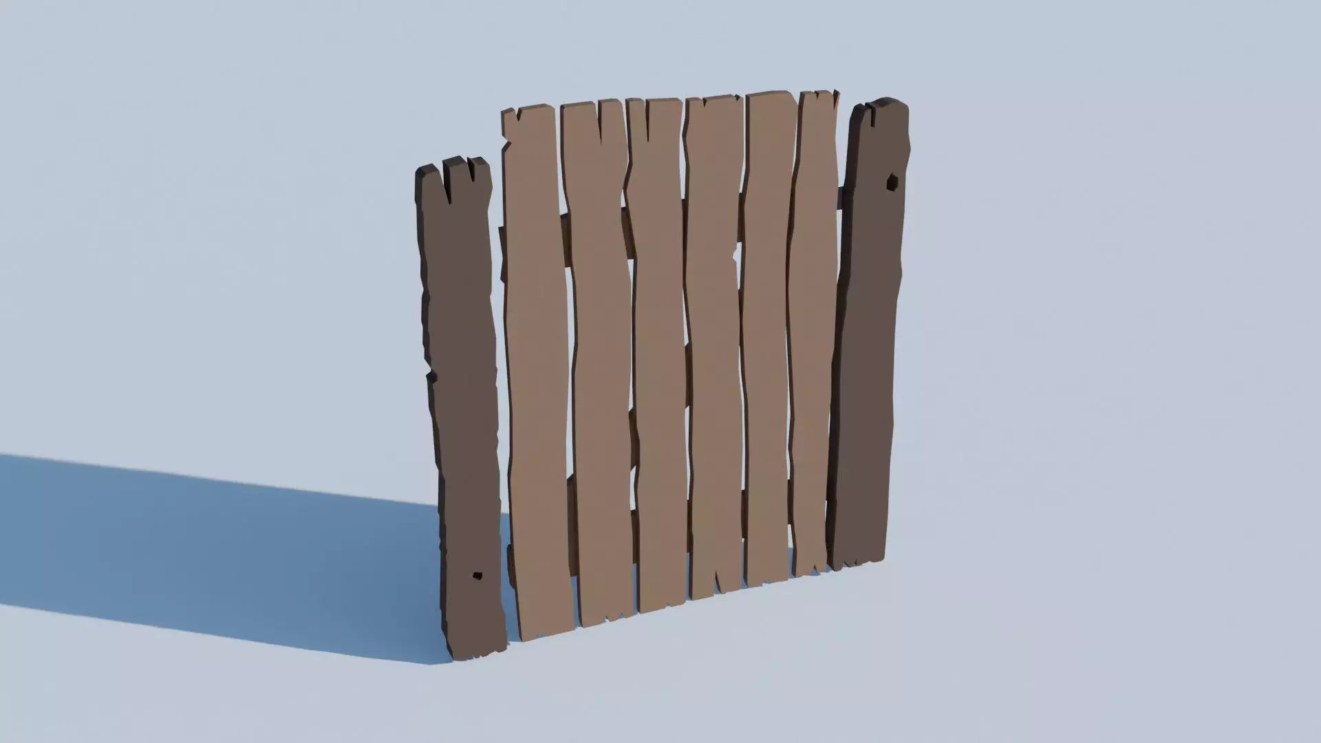 Wooden Gate Free low-poly 3D model_0