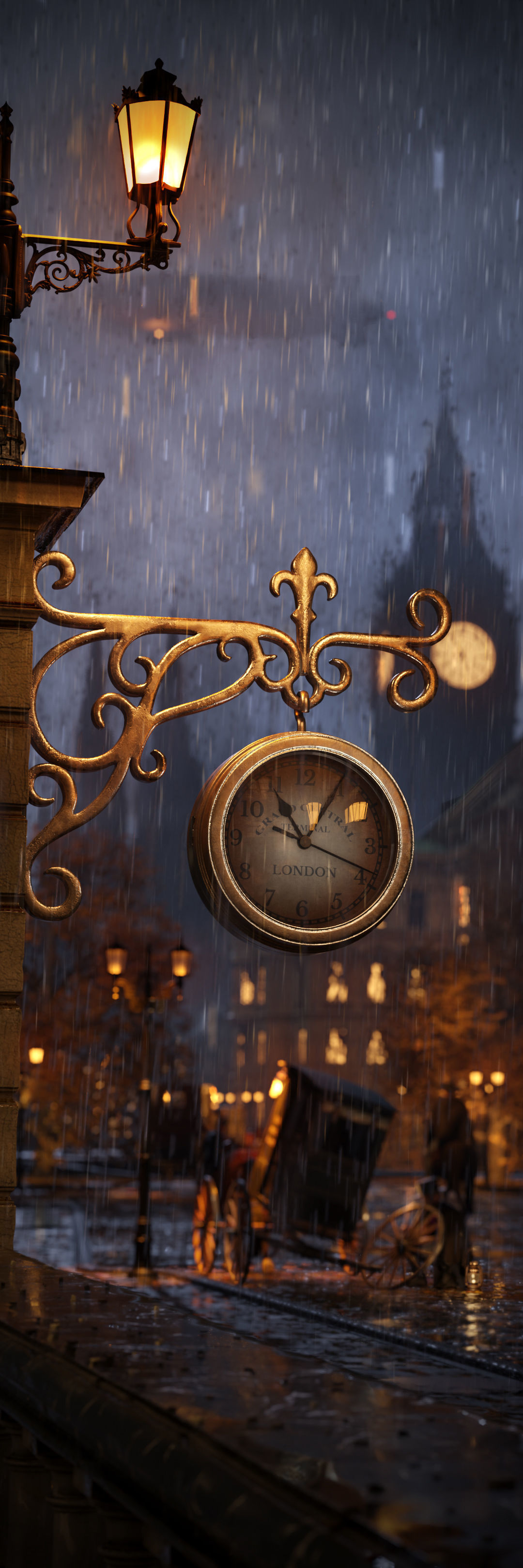 Street Wall Clock 3D model_1