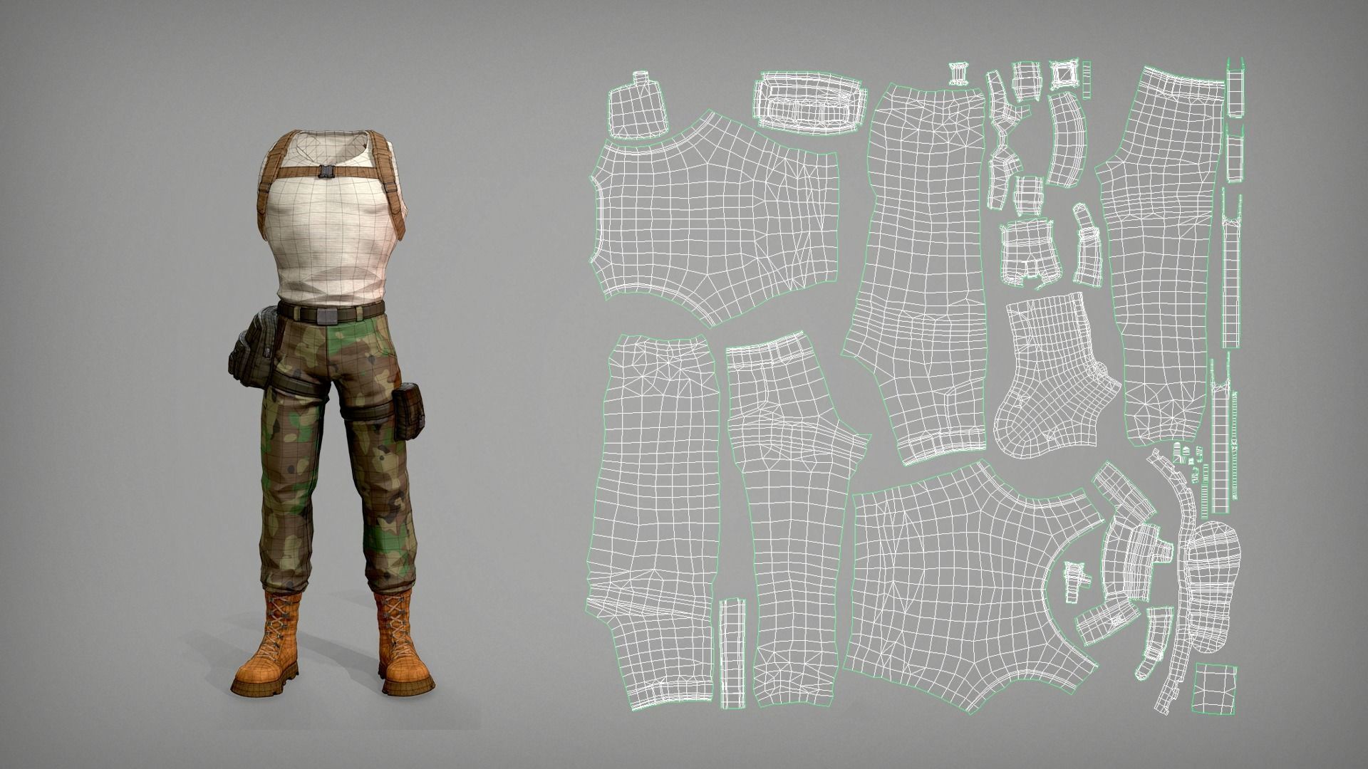 Cartoon male character Soldier Stan  Low-poly 3D model_10