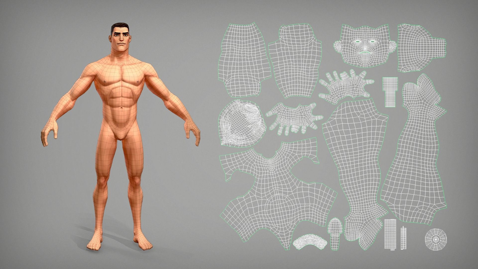 Cartoon male character Soldier Stan  Low-poly 3D model_11