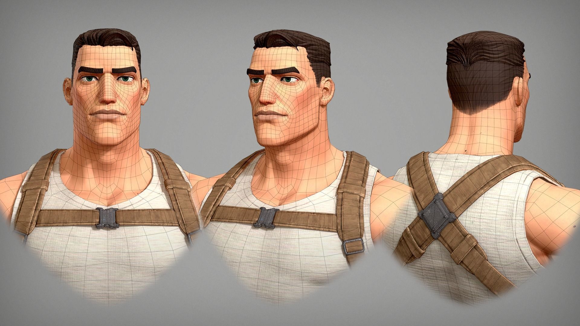 Cartoon male character Soldier Stan  Low-poly 3D model_9
