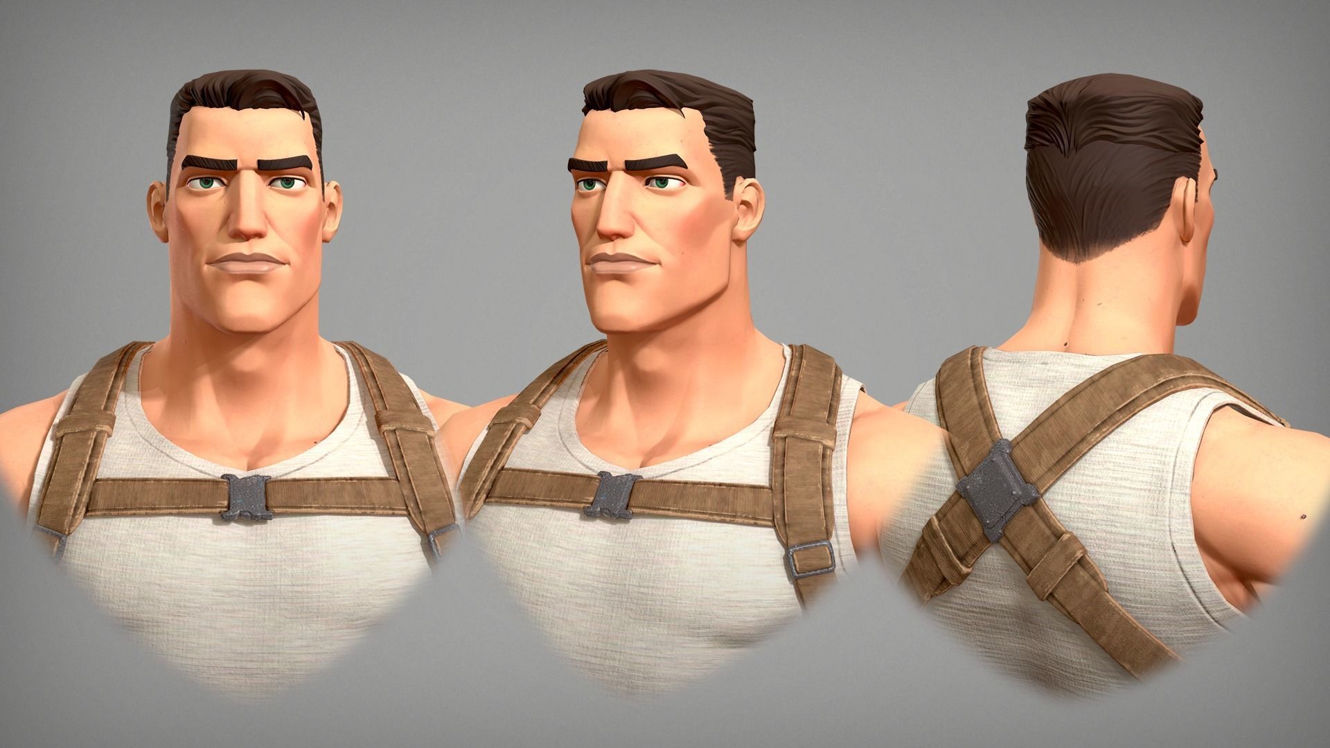 Cartoon male character Soldier Stan  Low-poly 3D model_8