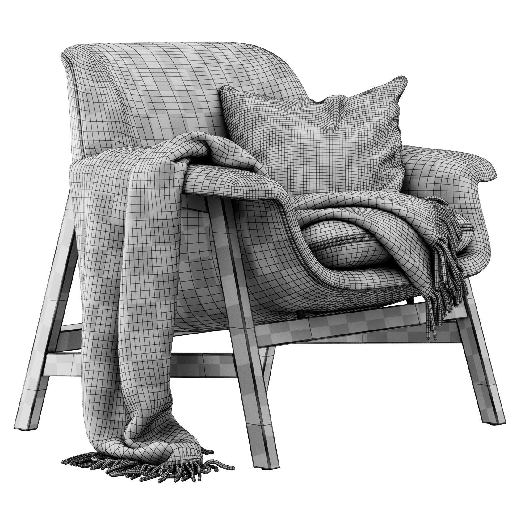 Agnese Armchair by Tacchini 3D model_4