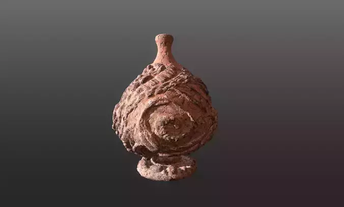 Serpe Terracotta Vase with Antique mandala details 3D model