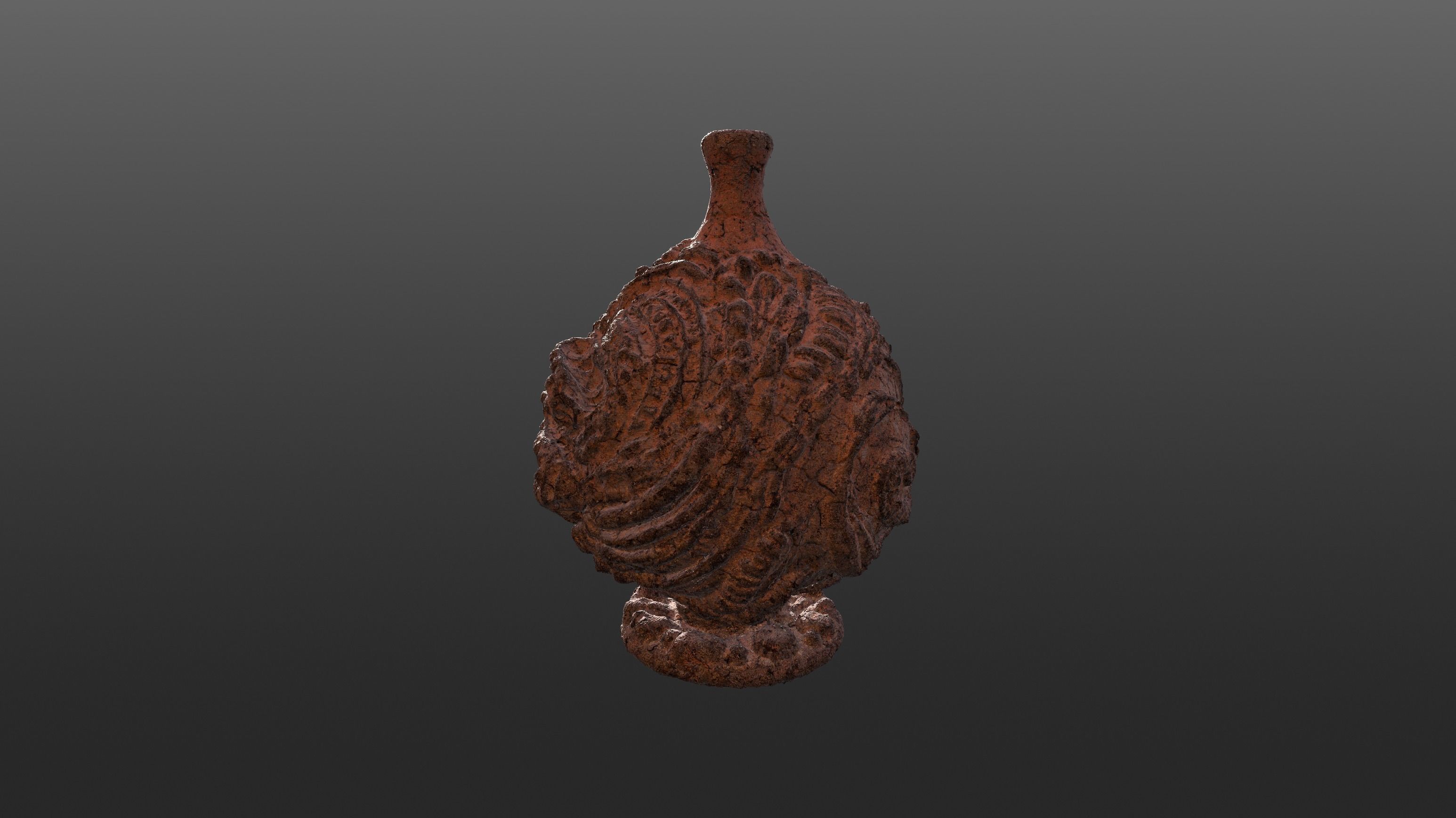 Serpe Terracotta Vase with Antique mandala details 3D model_18