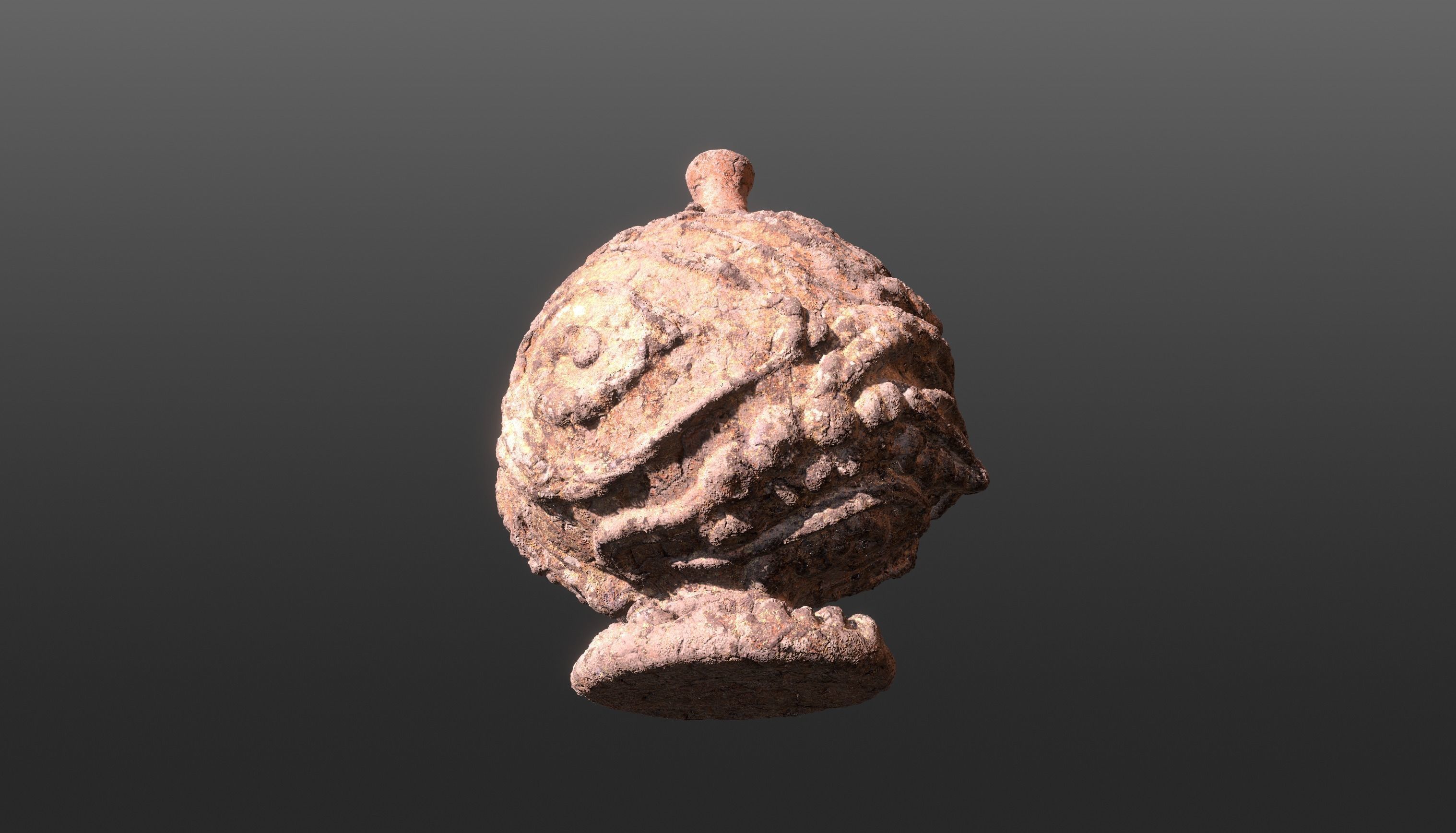 Serpe Terracotta Vase with Antique mandala details 3D model_11