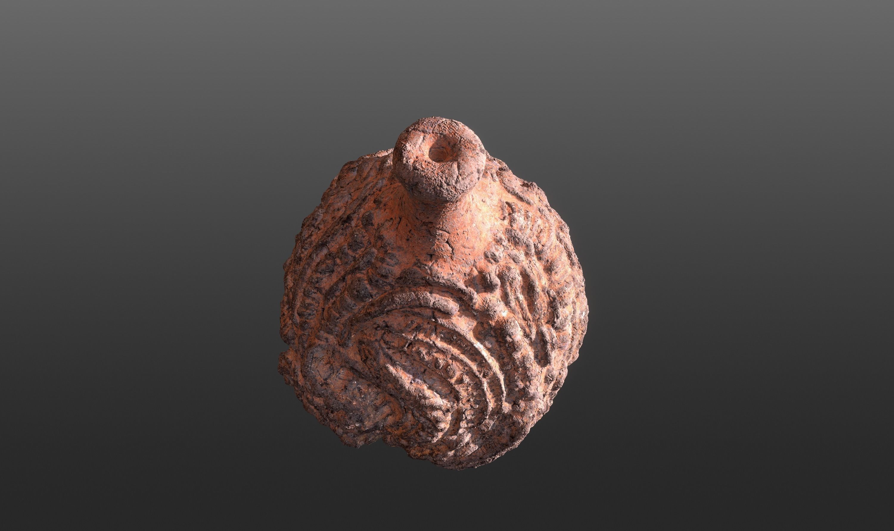 Serpe Terracotta Vase with Antique mandala details 3D model_10