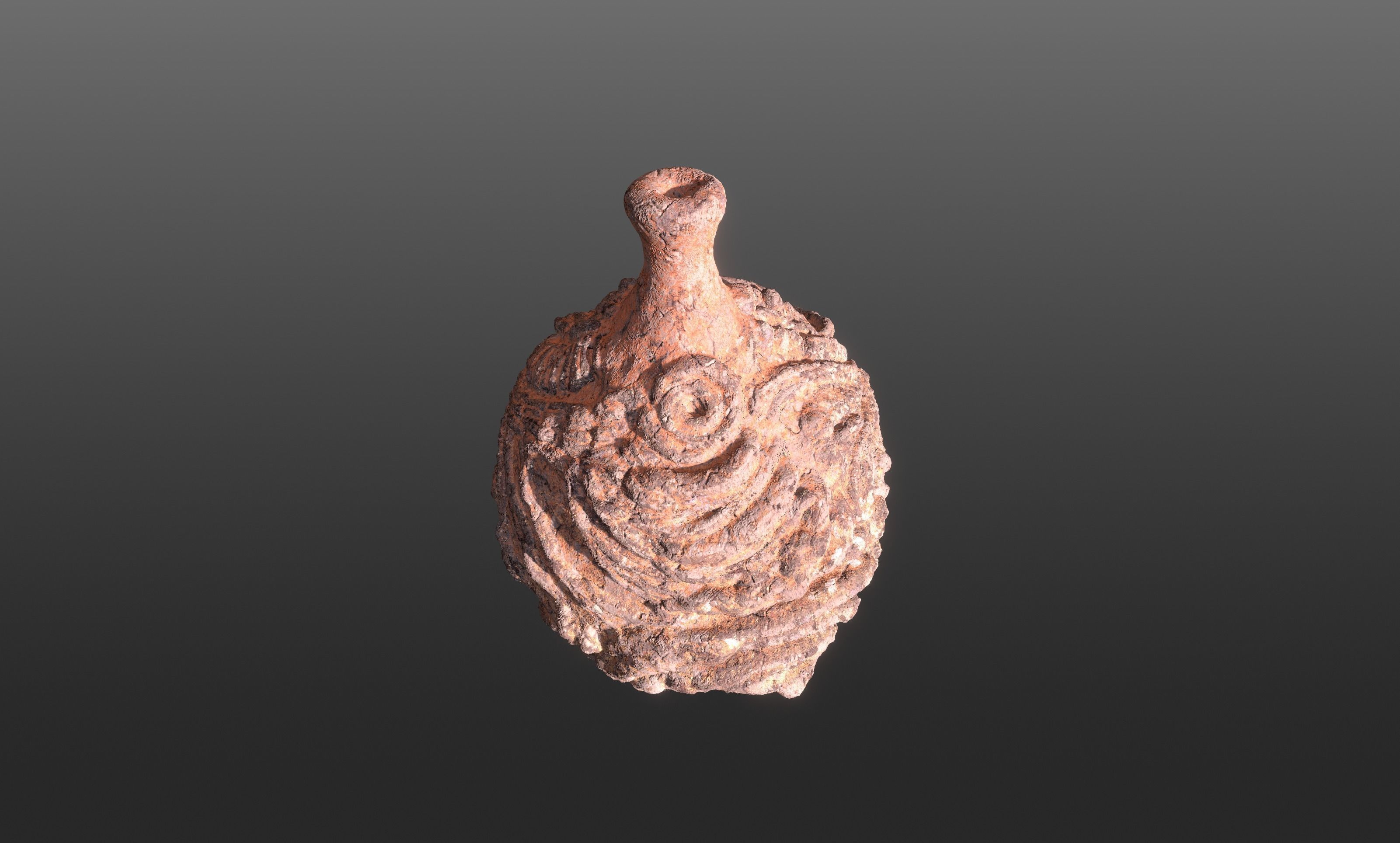 Serpe Terracotta Vase with Antique mandala details 3D model_15