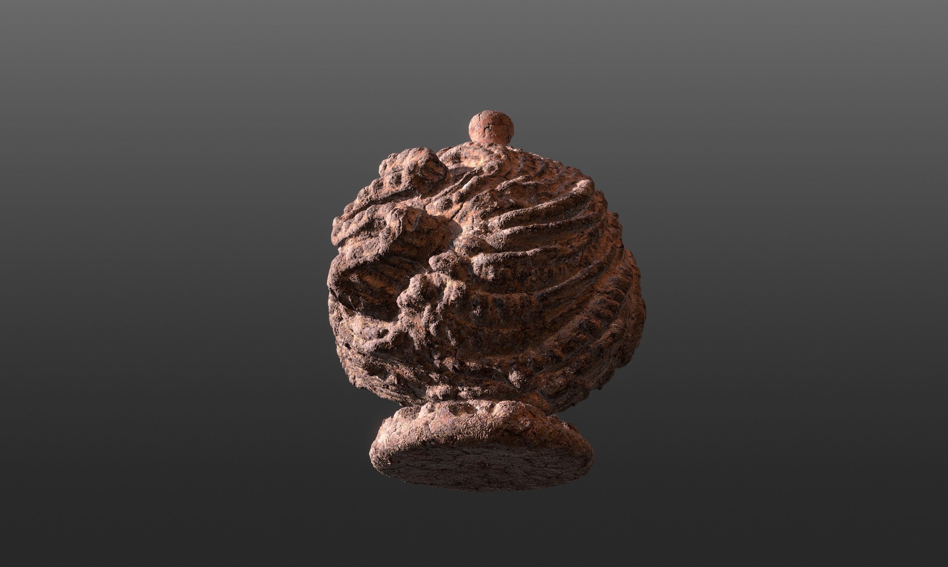 Serpe Terracotta Vase with Antique mandala details 3D model_6