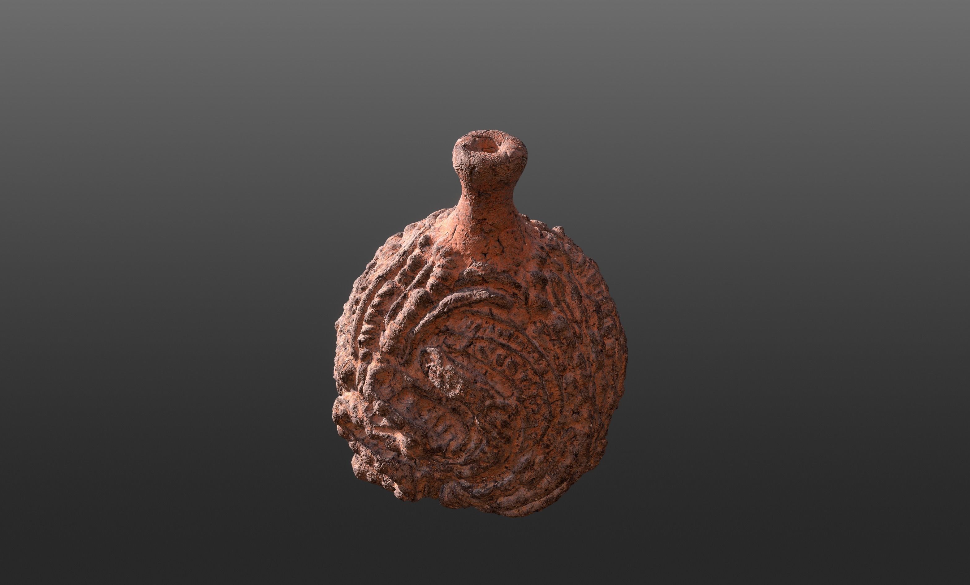 Serpe Terracotta Vase with Antique mandala details 3D model_19