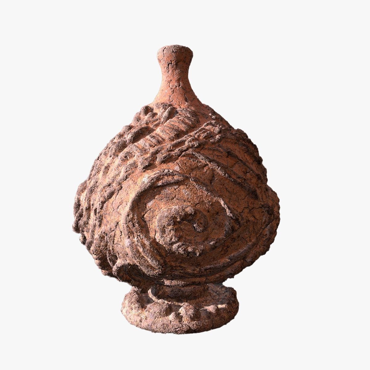 Serpe Terracotta Vase with Antique mandala details 3D model_32