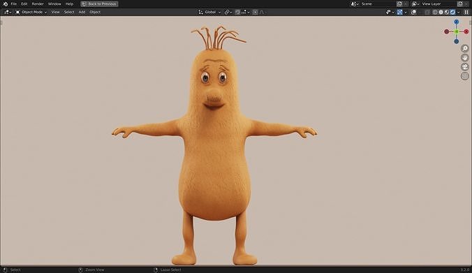 Peach Goblin 3D Model fromThe Adventures of Peter Wheat Low-poly 3D model