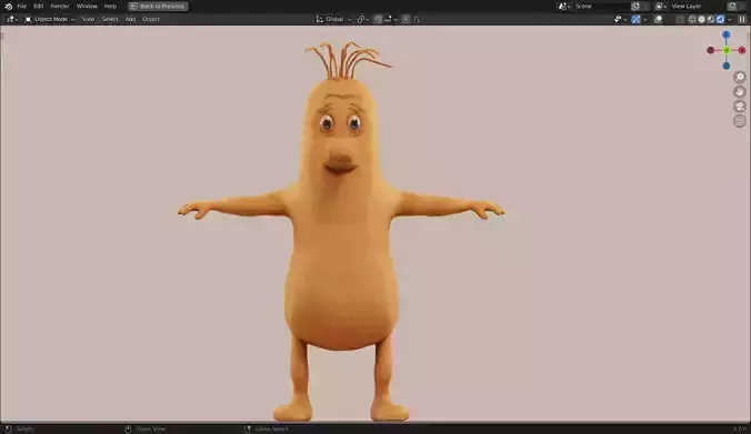 Peach Goblin 3D Model fromThe Adventures of Peter Wheat Low-poly 3D model