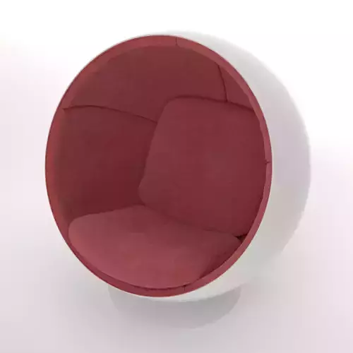 Red and White Ball Chair