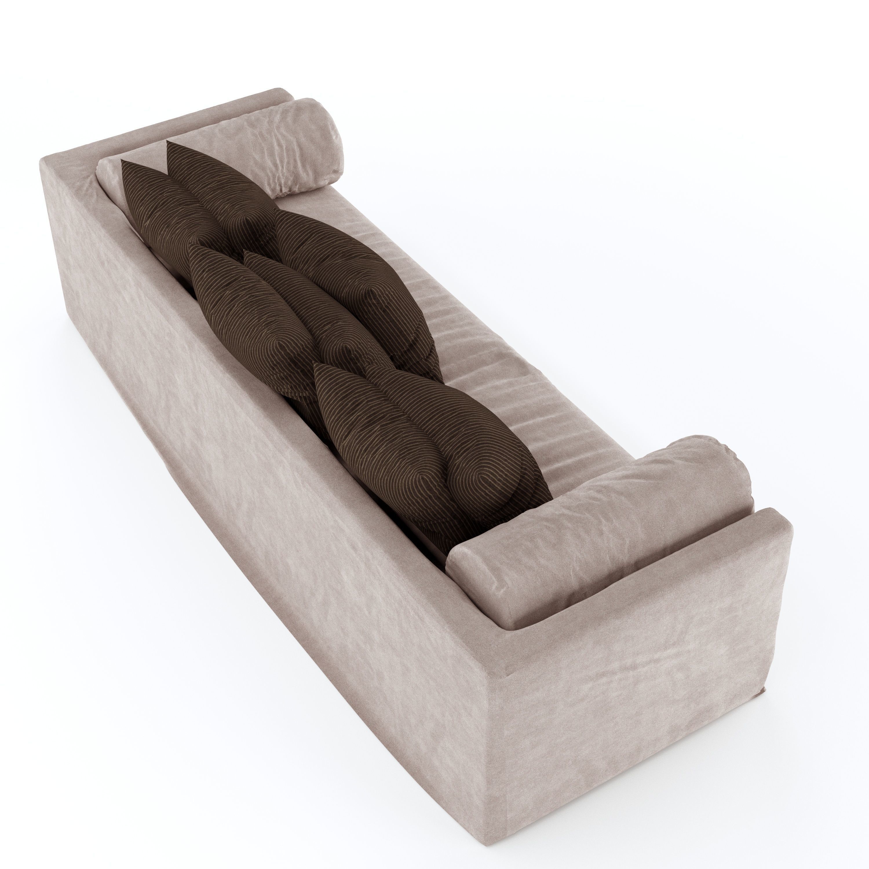 Modern Looking Covered Sofa 3D model_1