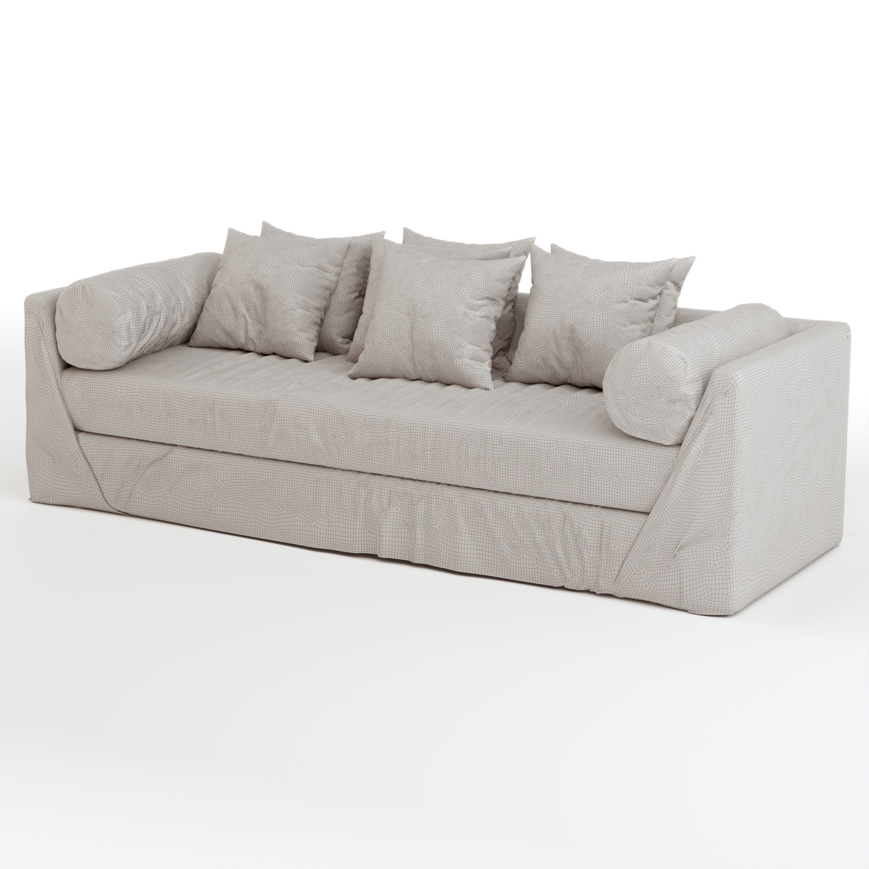 Modern Looking Covered Sofa 3D model_10