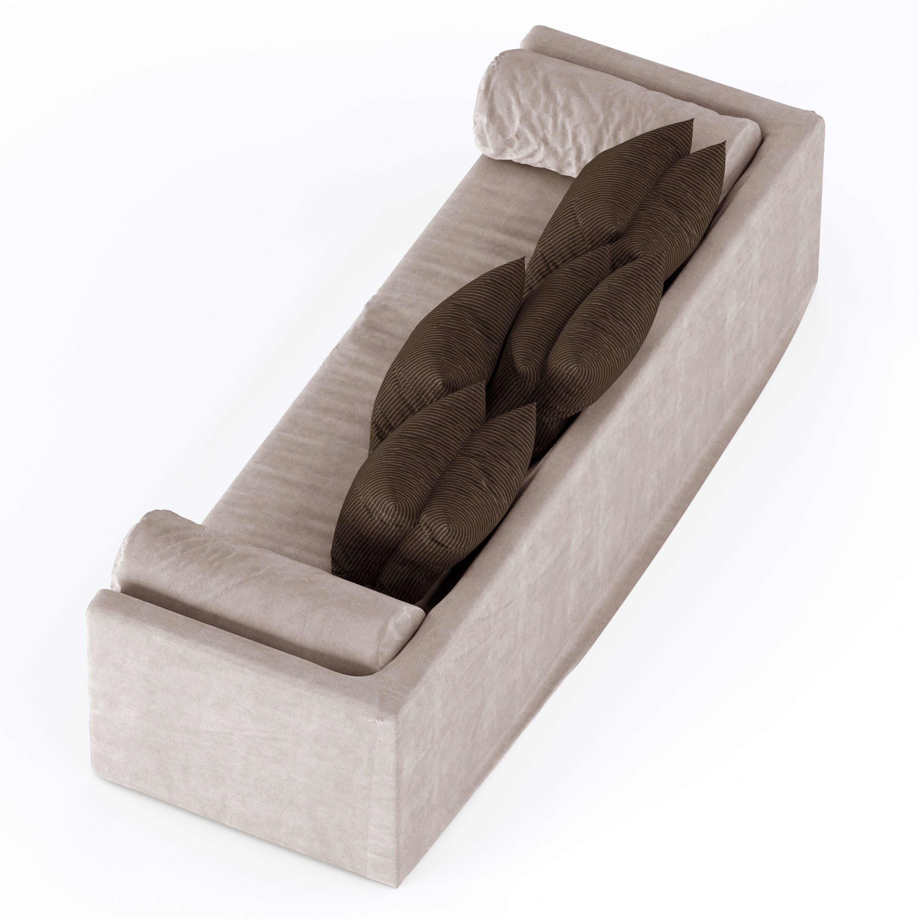 Modern Looking Covered Sofa 3D model_5