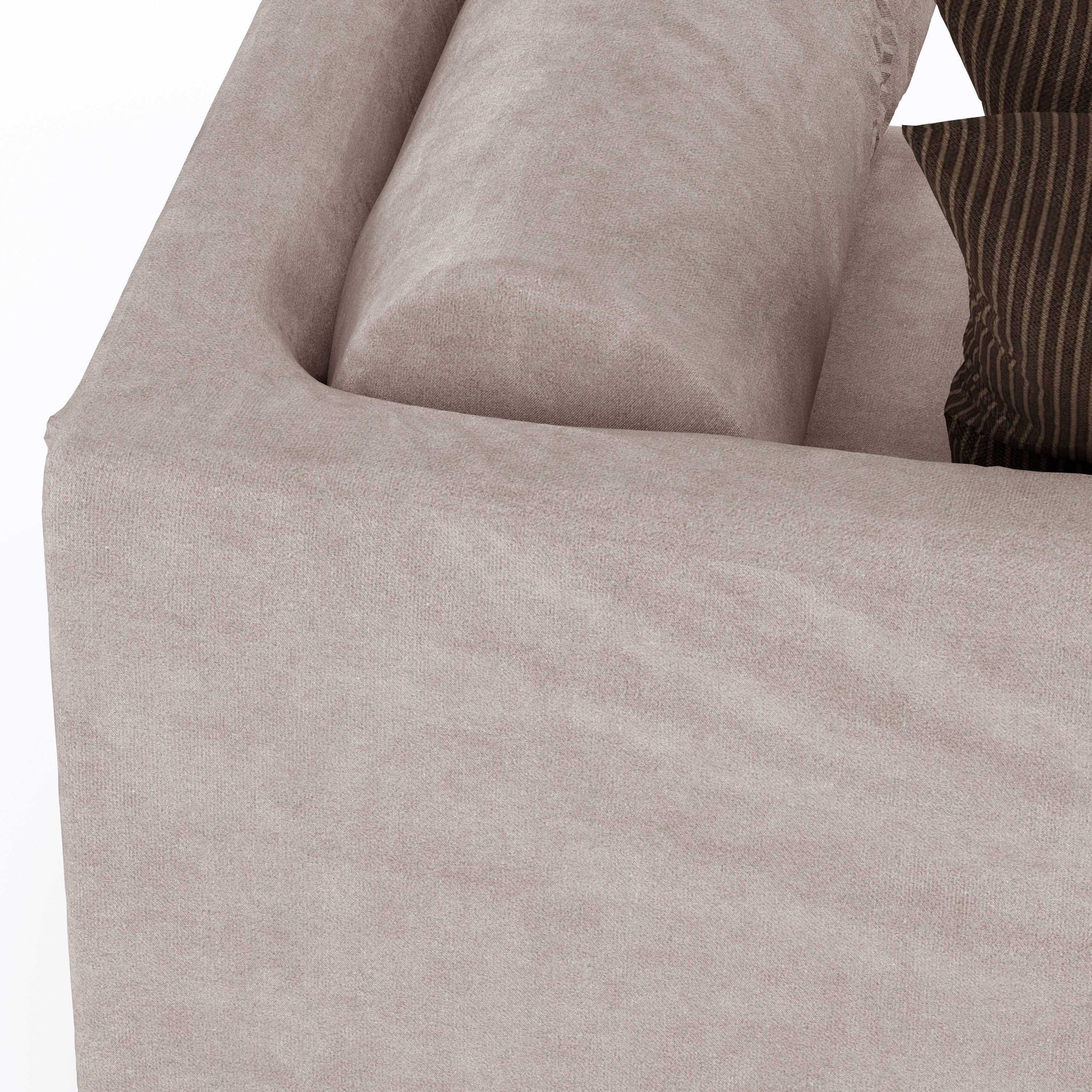 Modern Looking Covered Sofa 3D model_2