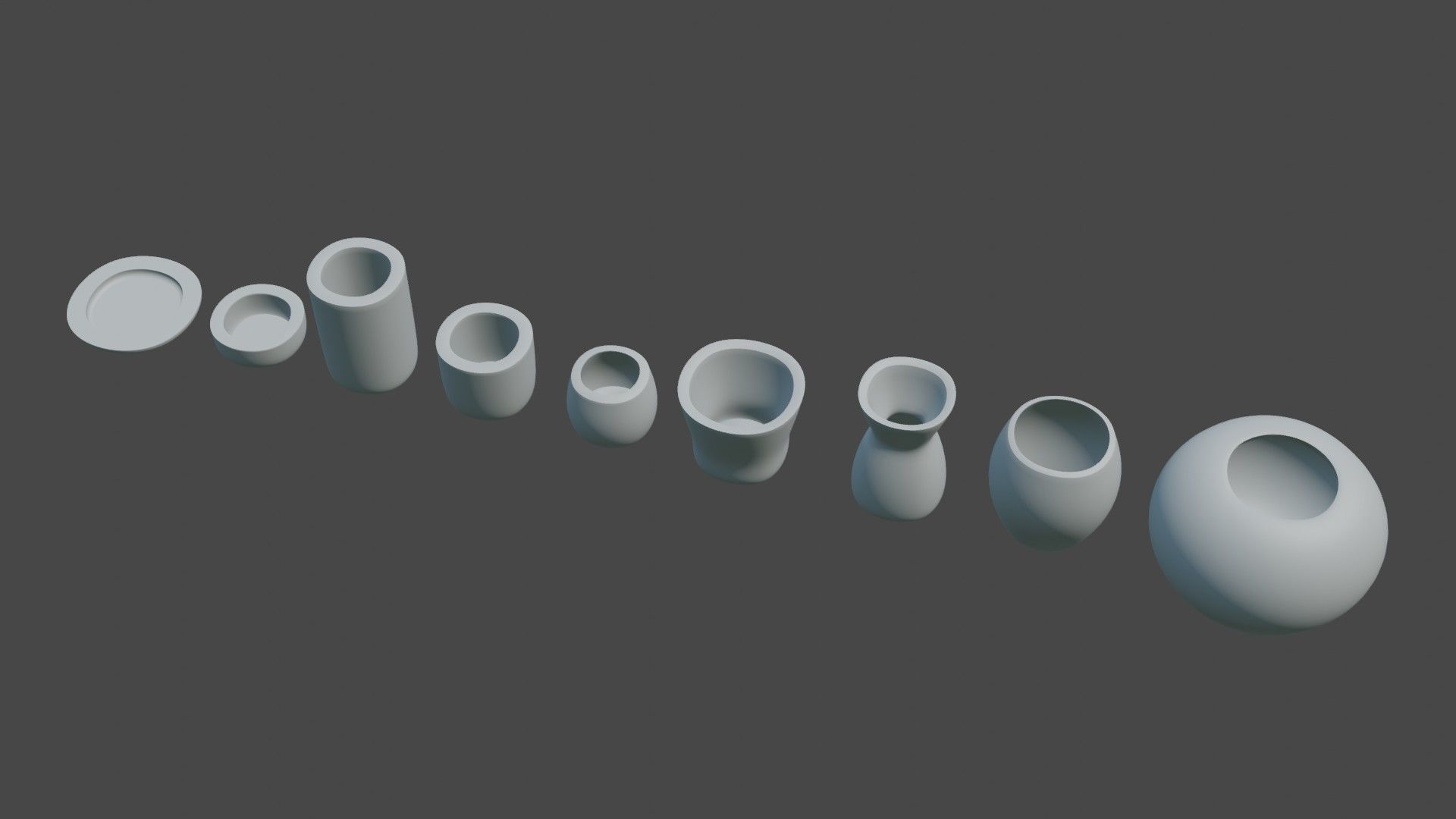 Pottery creator starter kit with vases and dishes 3D print model_6