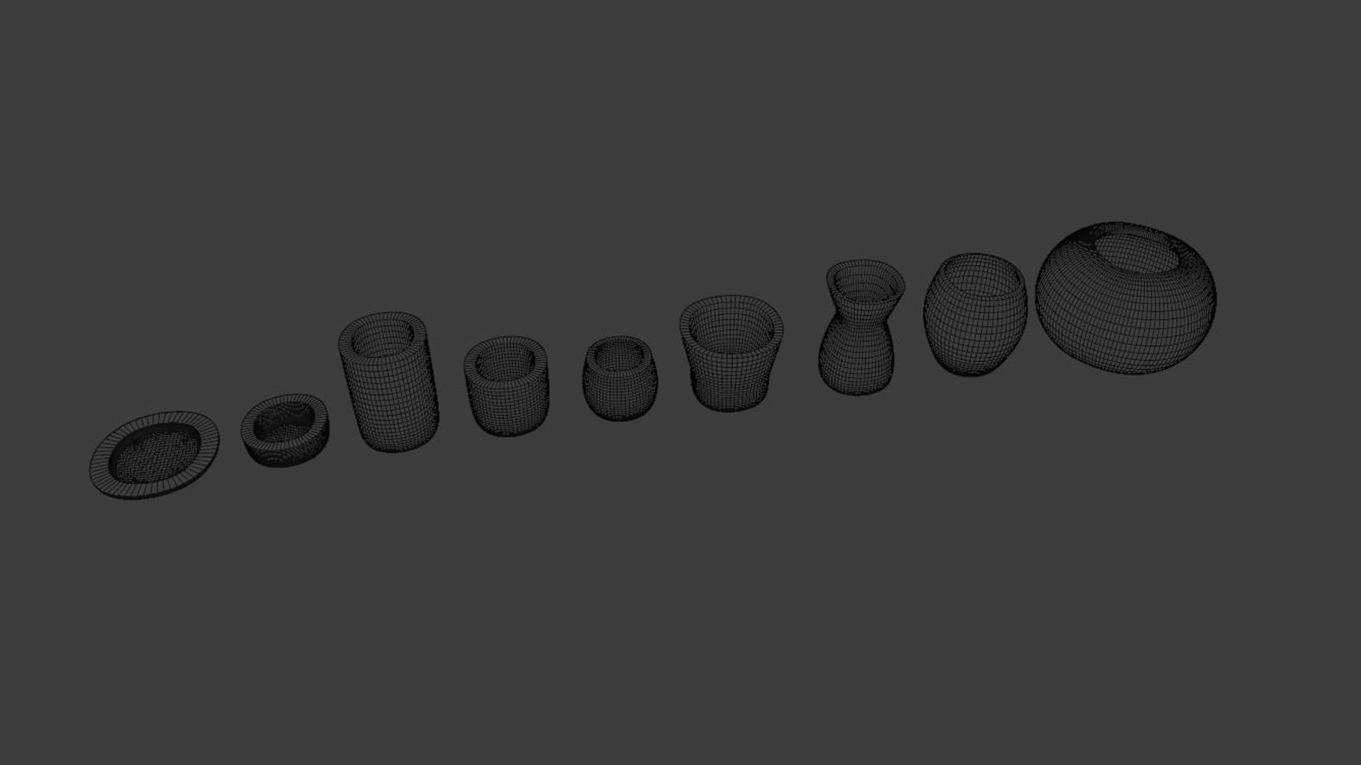 Pottery creator starter kit with vases and dishes 3D print model_42