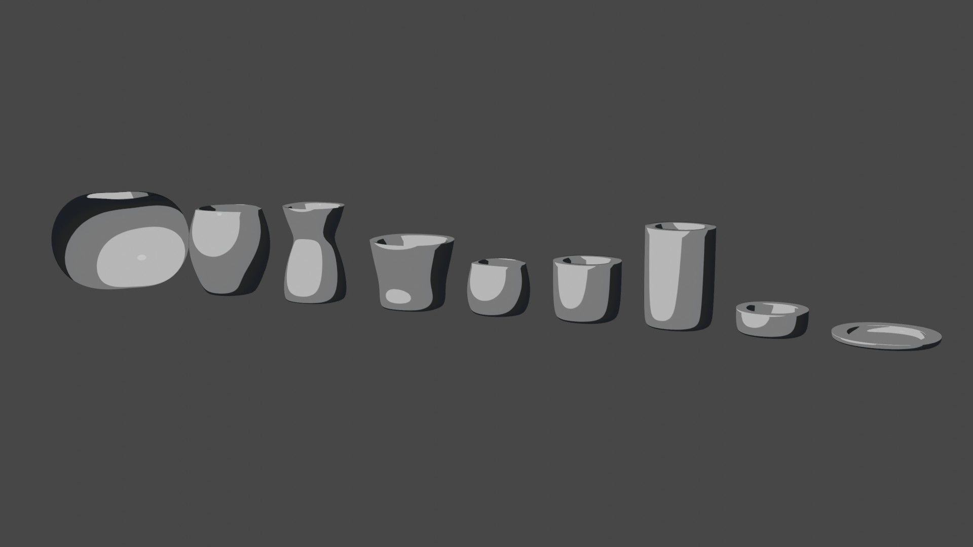 Pottery creator starter kit with vases and dishes 3D print model_30