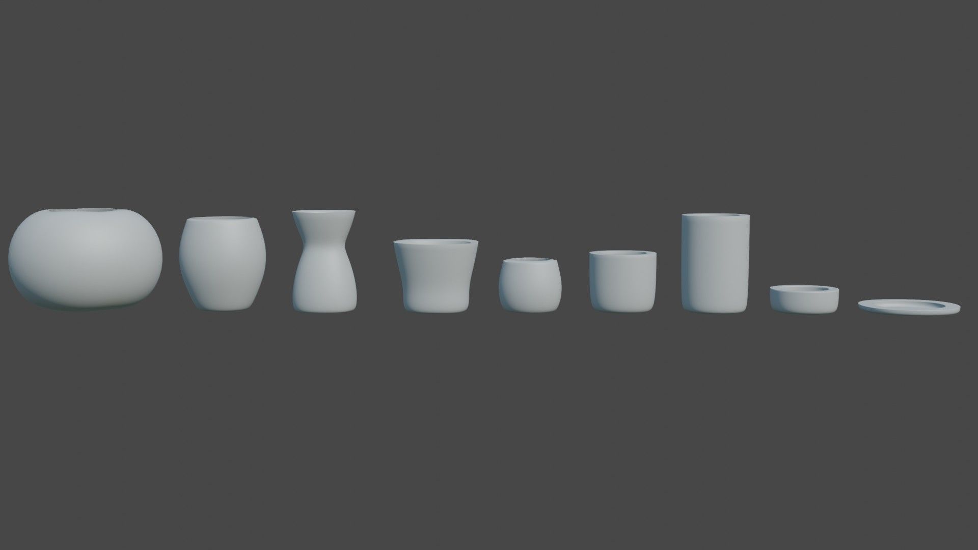 Pottery creator starter kit with vases and dishes 3D print model_11