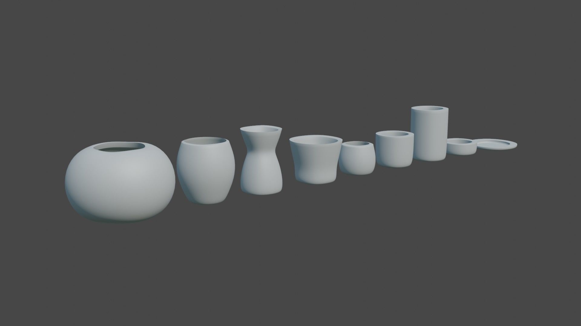 Pottery creator starter kit with vases and dishes 3D print model_12