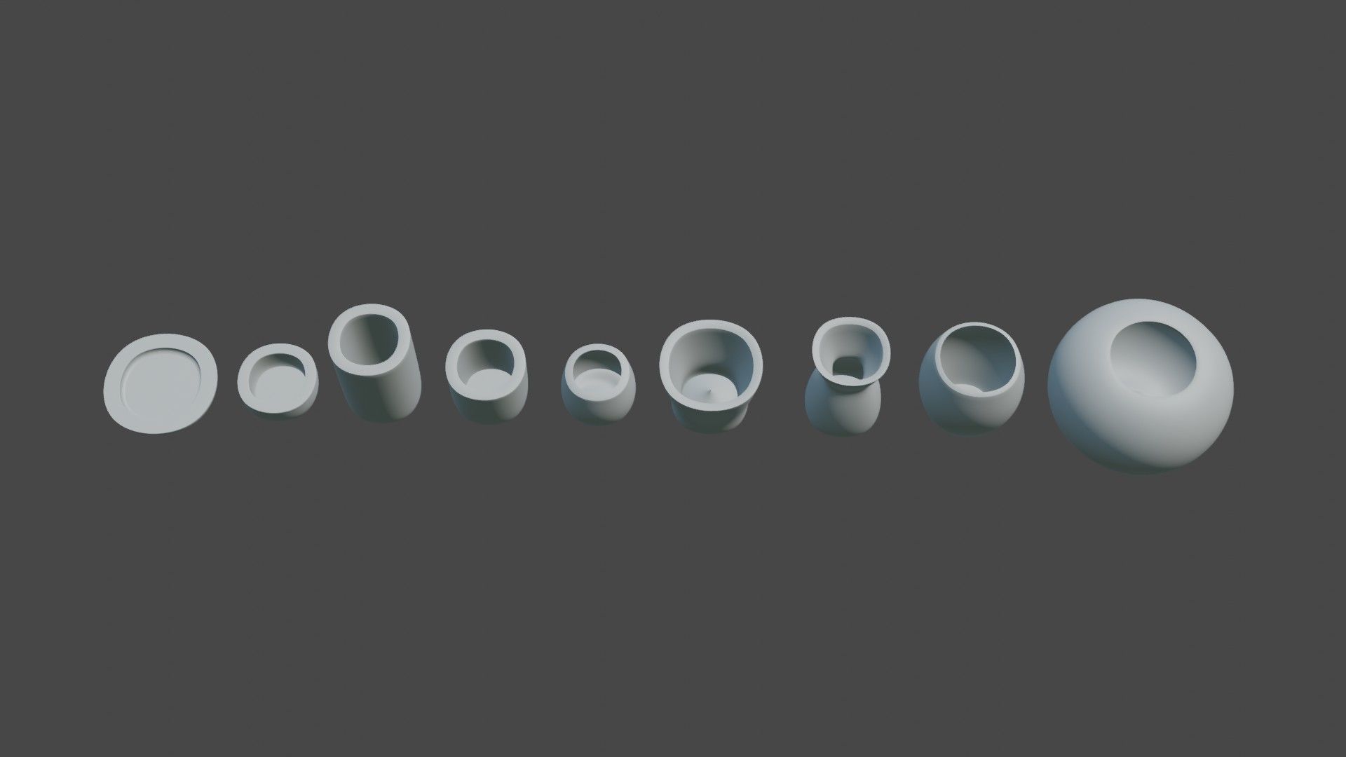 Pottery creator starter kit with vases and dishes 3D print model_3