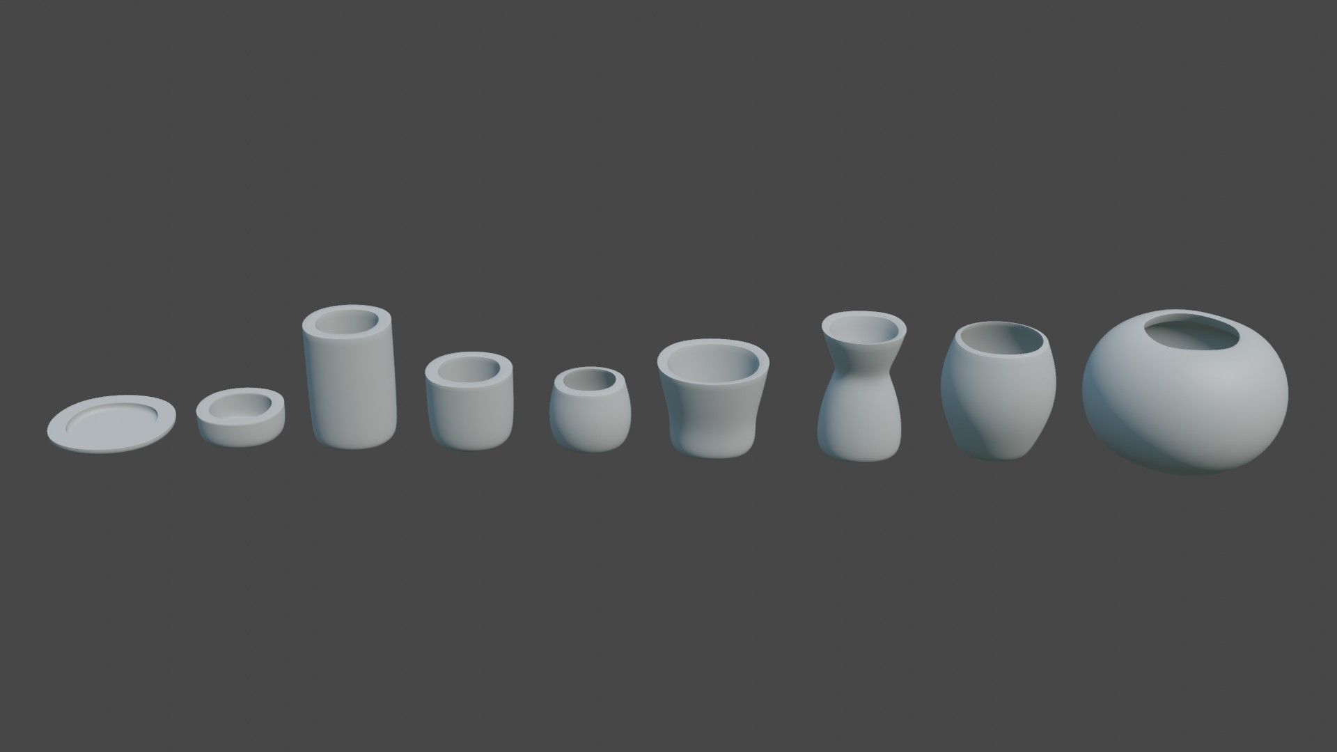 Pottery creator starter kit with vases and dishes 3D print model_2