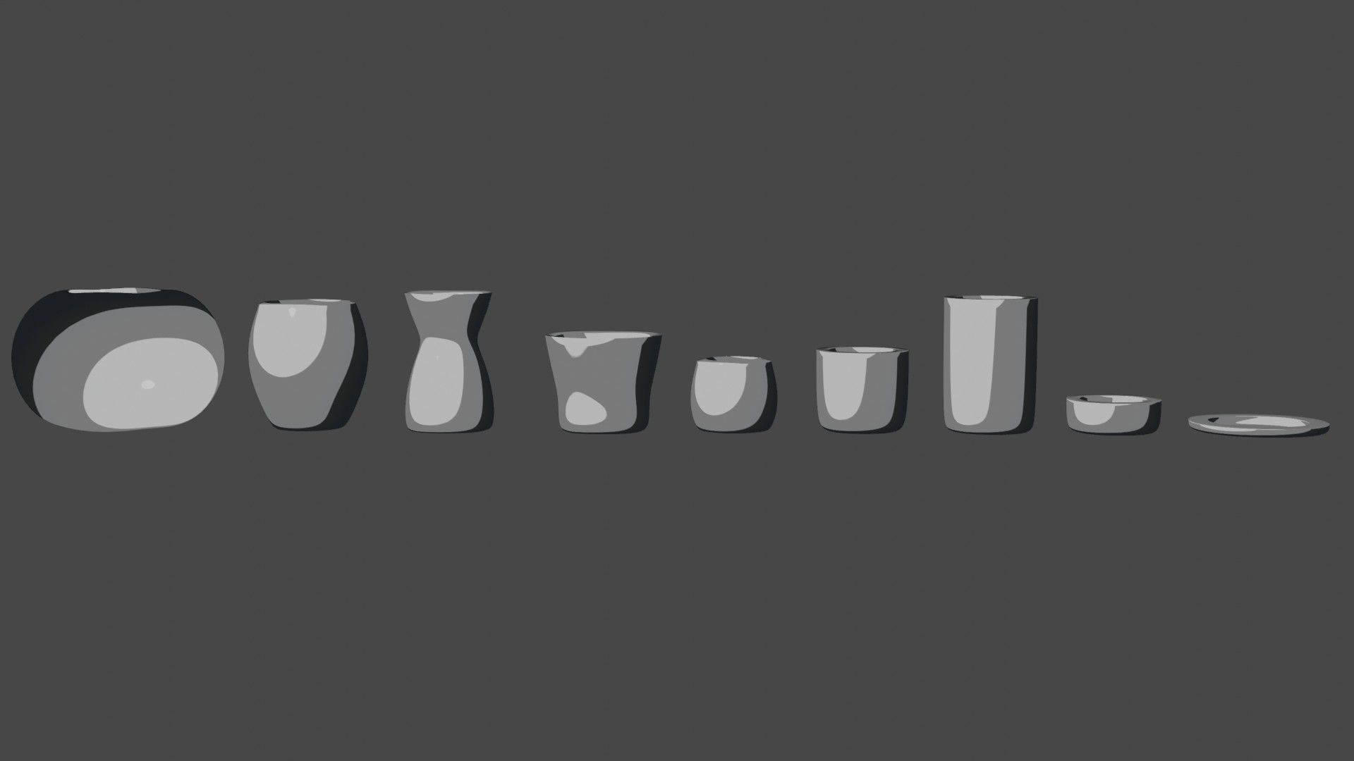Pottery creator starter kit with vases and dishes 3D print model_31