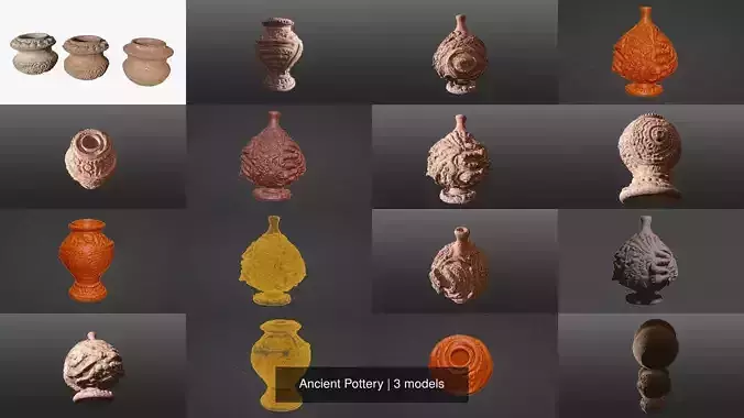 Ancient Pottery 3D Model Collection