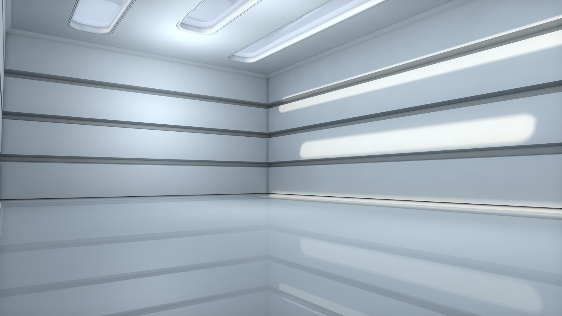 Futuristic Room Low-poly 3D model_3