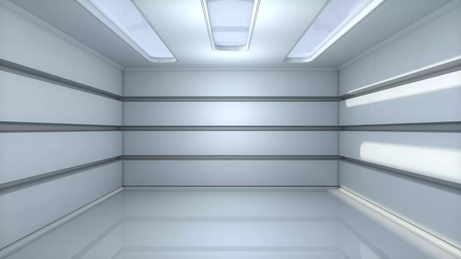 Futuristic Room Low-poly 3D model_0