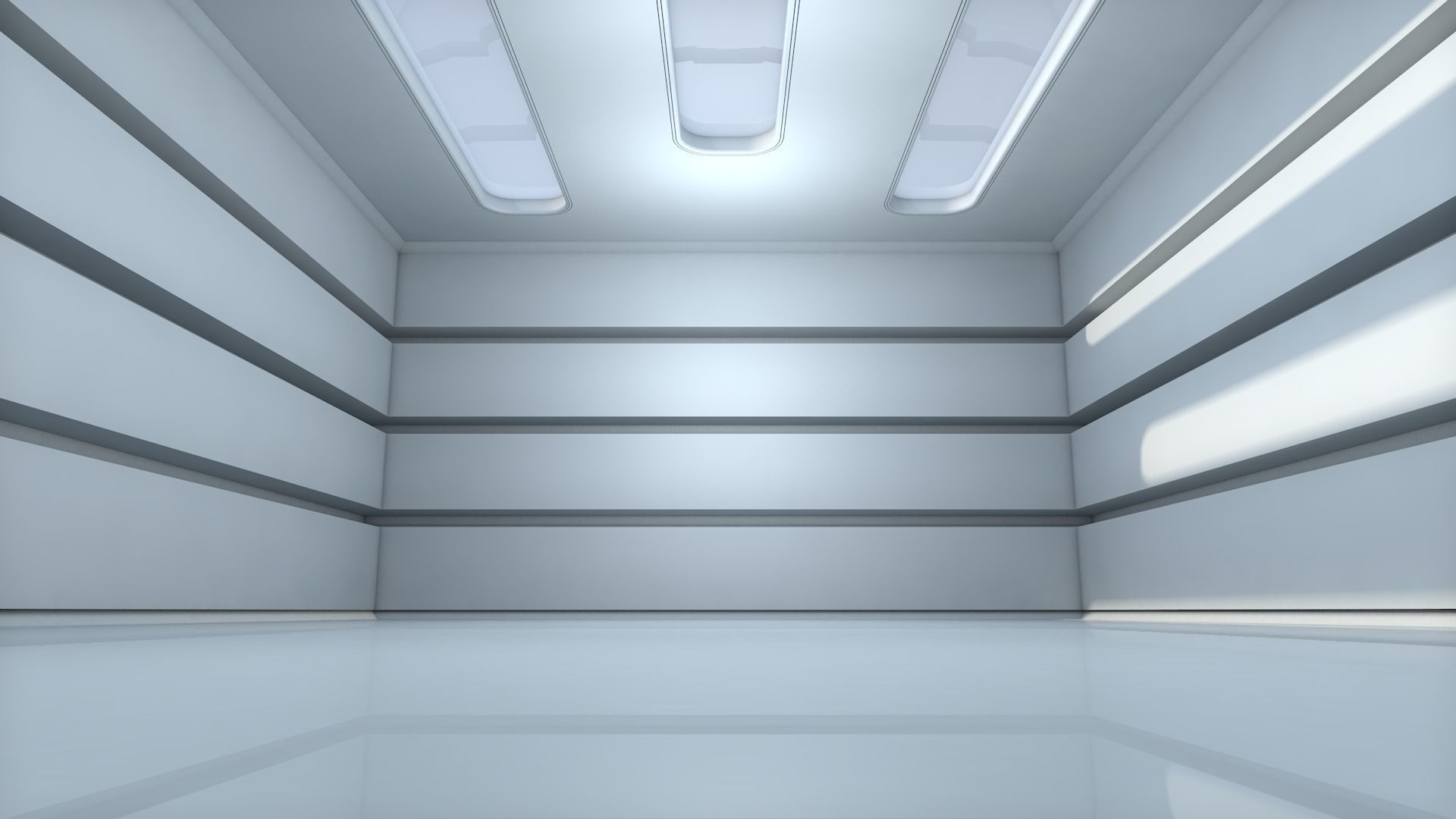 Futuristic Room Low-poly 3D model_1