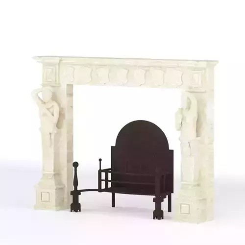 Victorian Style Fire Place and Basket