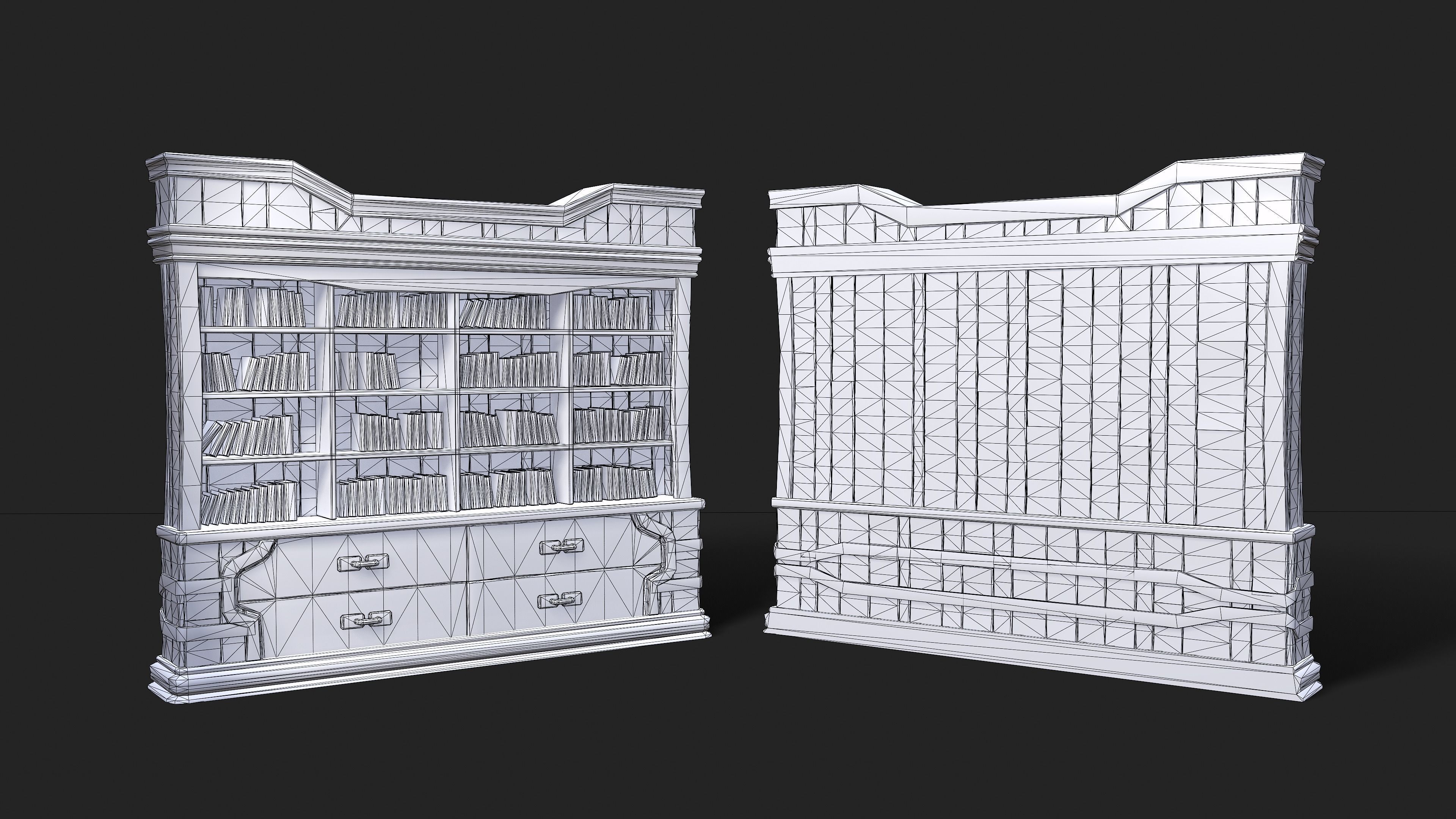 BookShelf  Low-poly 3D model_7