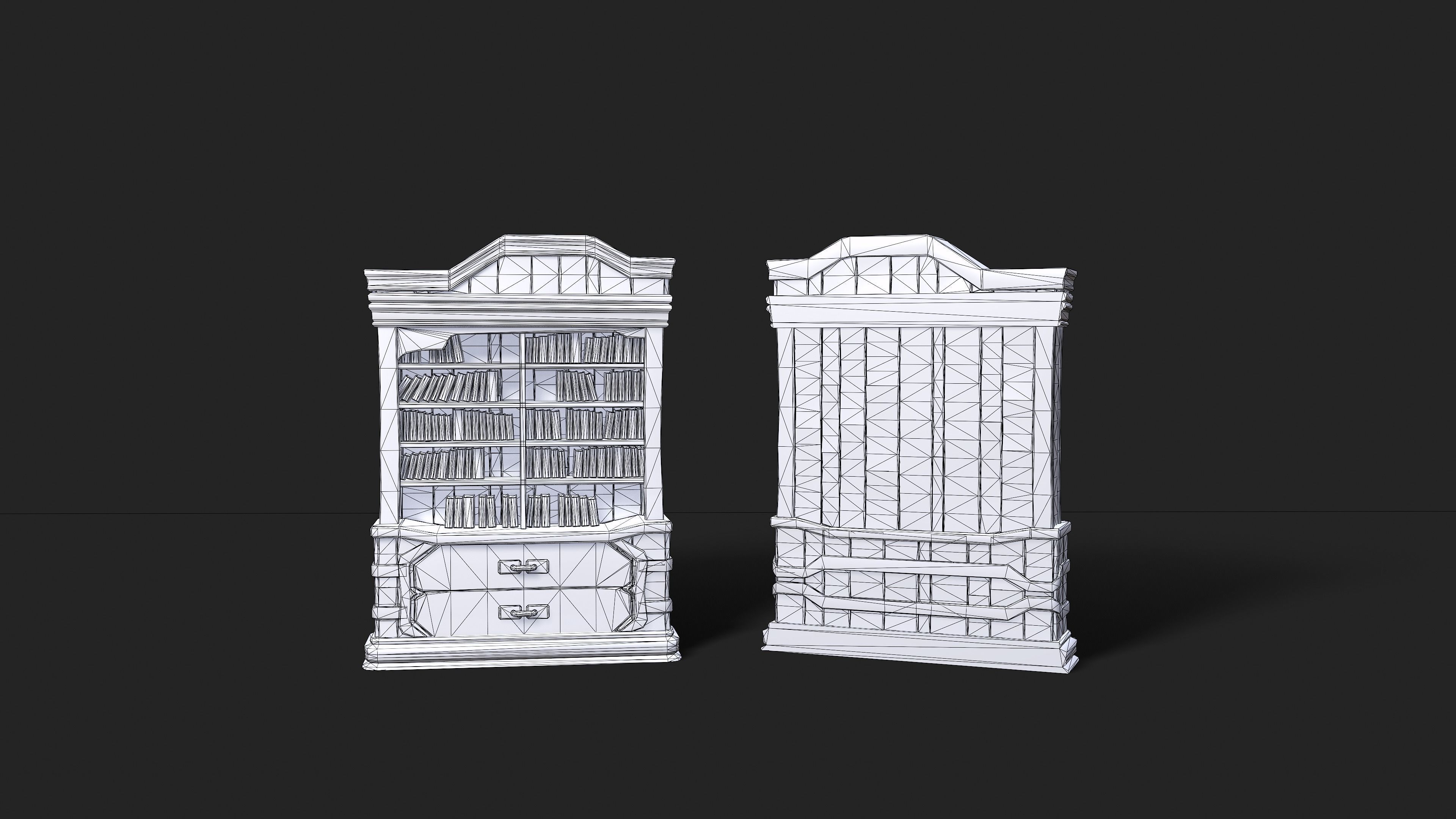 BookShelf  Low-poly 3D model_6