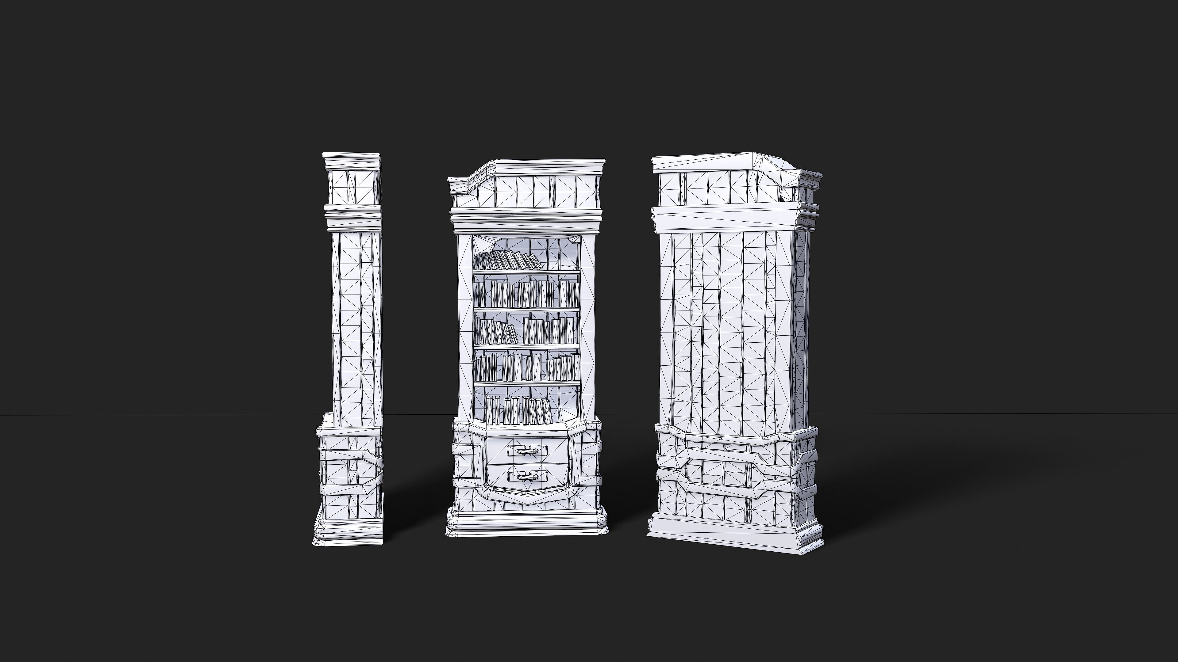 BookShelf  Low-poly 3D model_5
