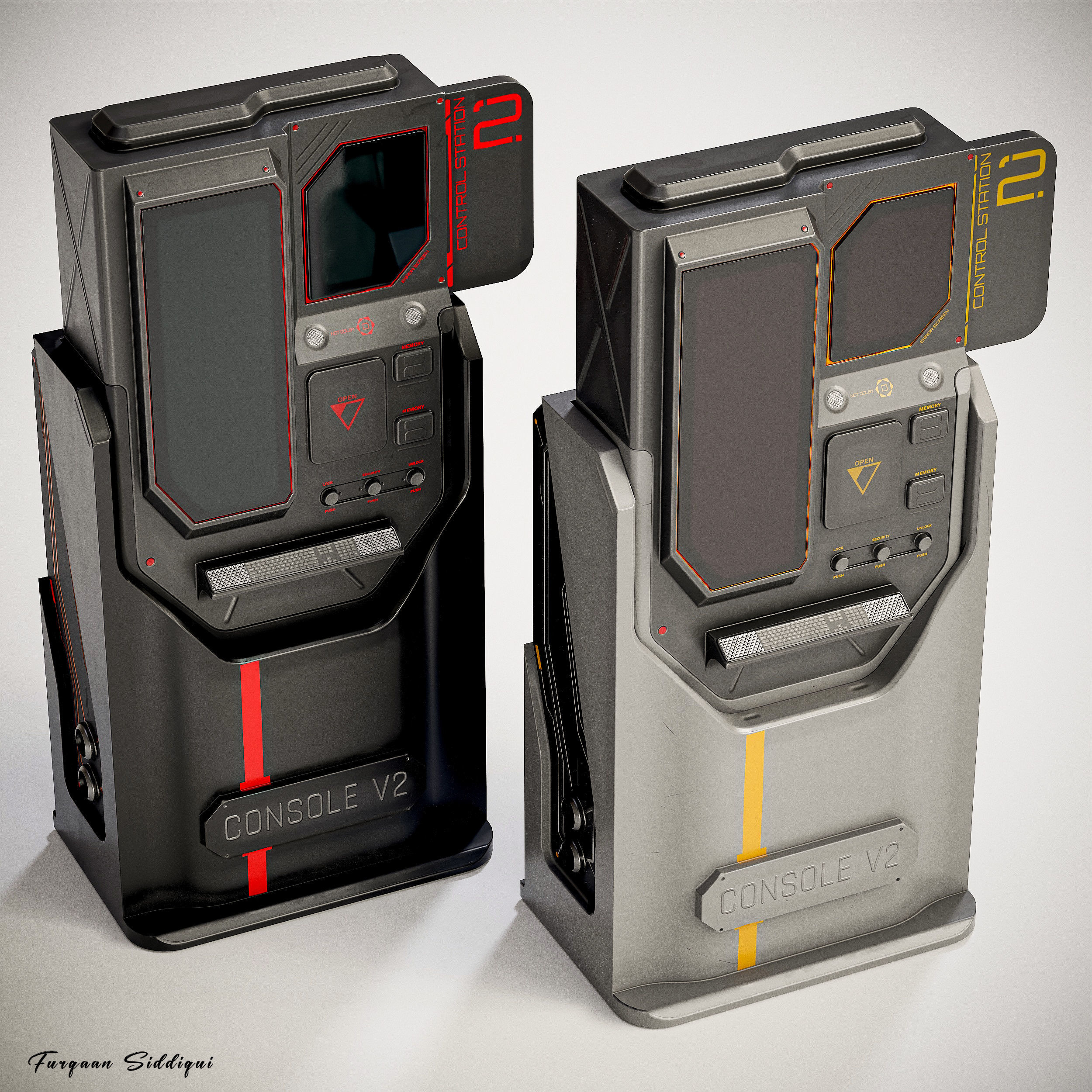 Sci-fi Console V2 PBR Low-poly 3D model_5
