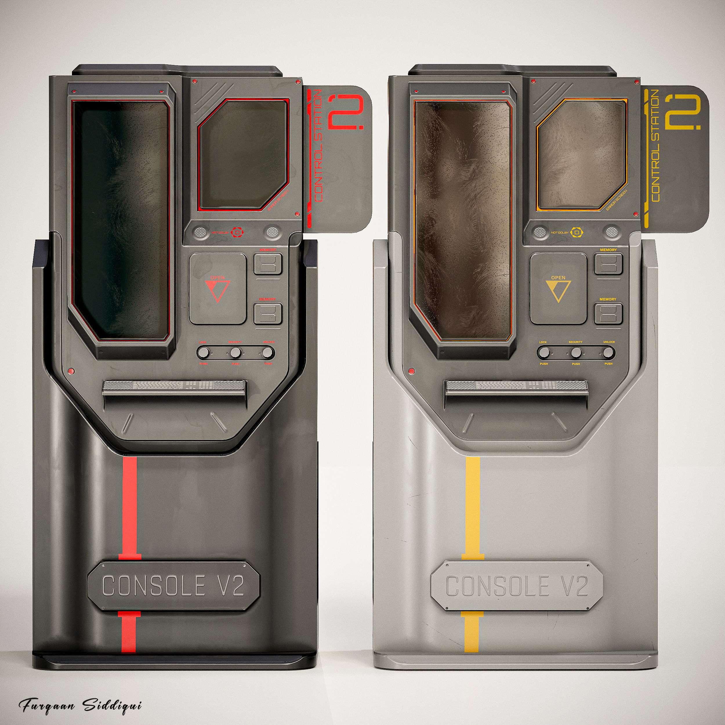 Sci-fi Console V2 PBR Low-poly 3D model_3