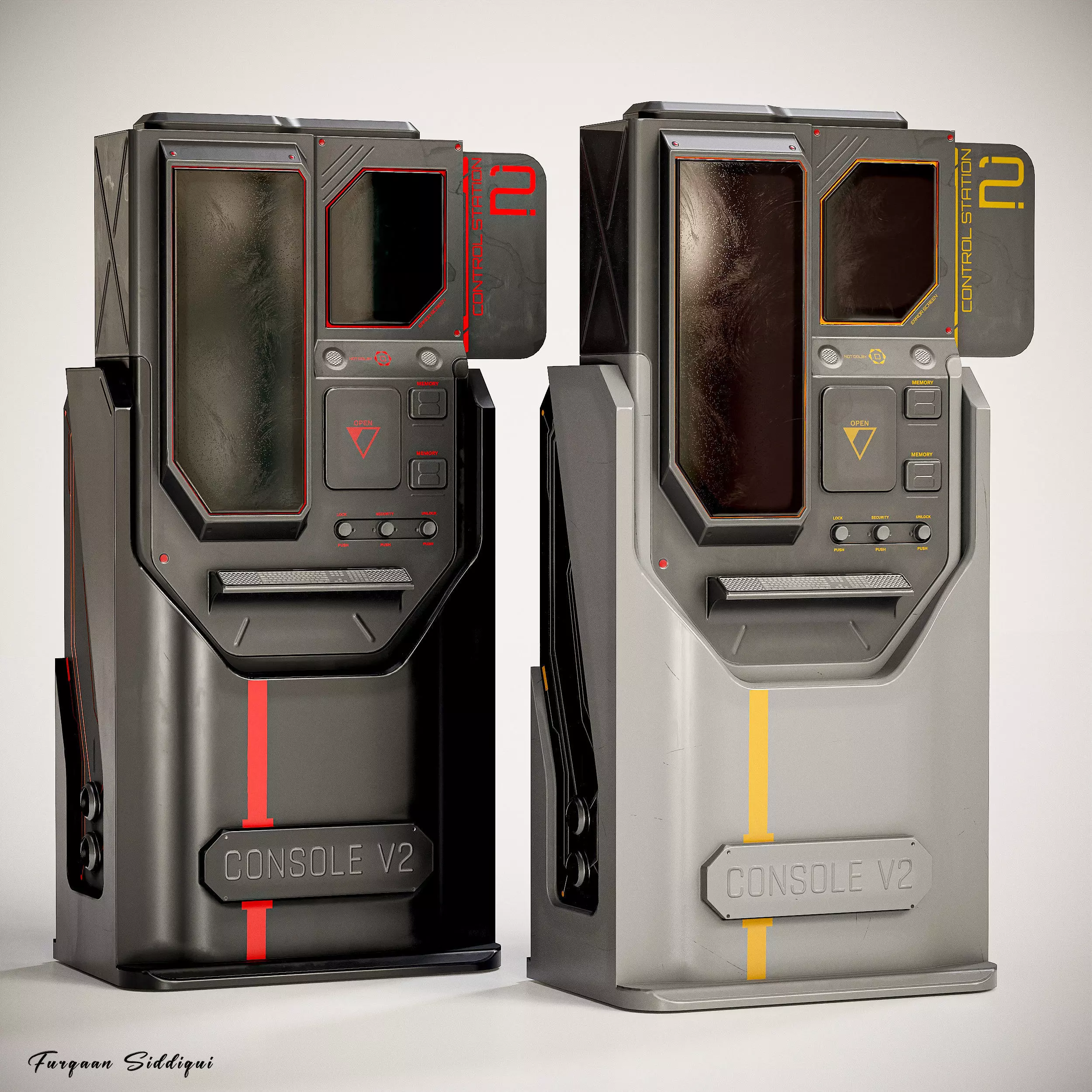Sci-fi Console V2 PBR Low-poly 3D model_0