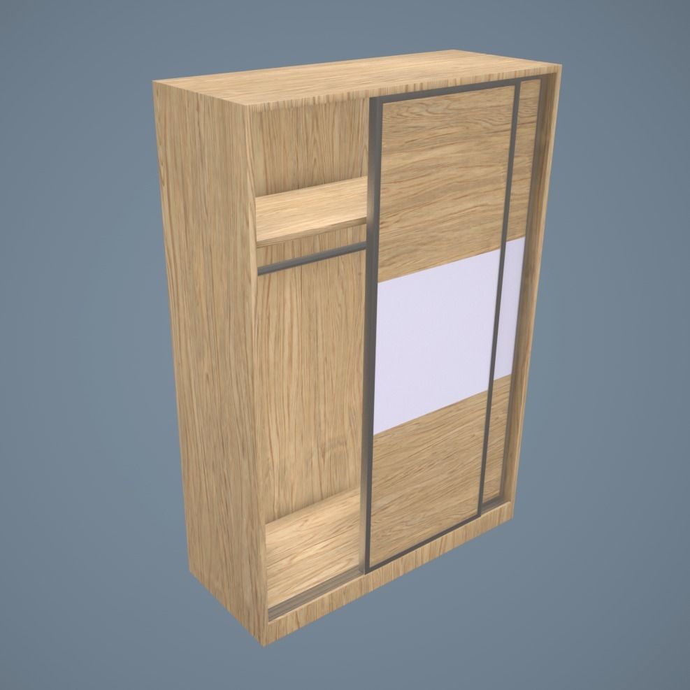 Sliding Wardrobe Low-poly 3D model_2
