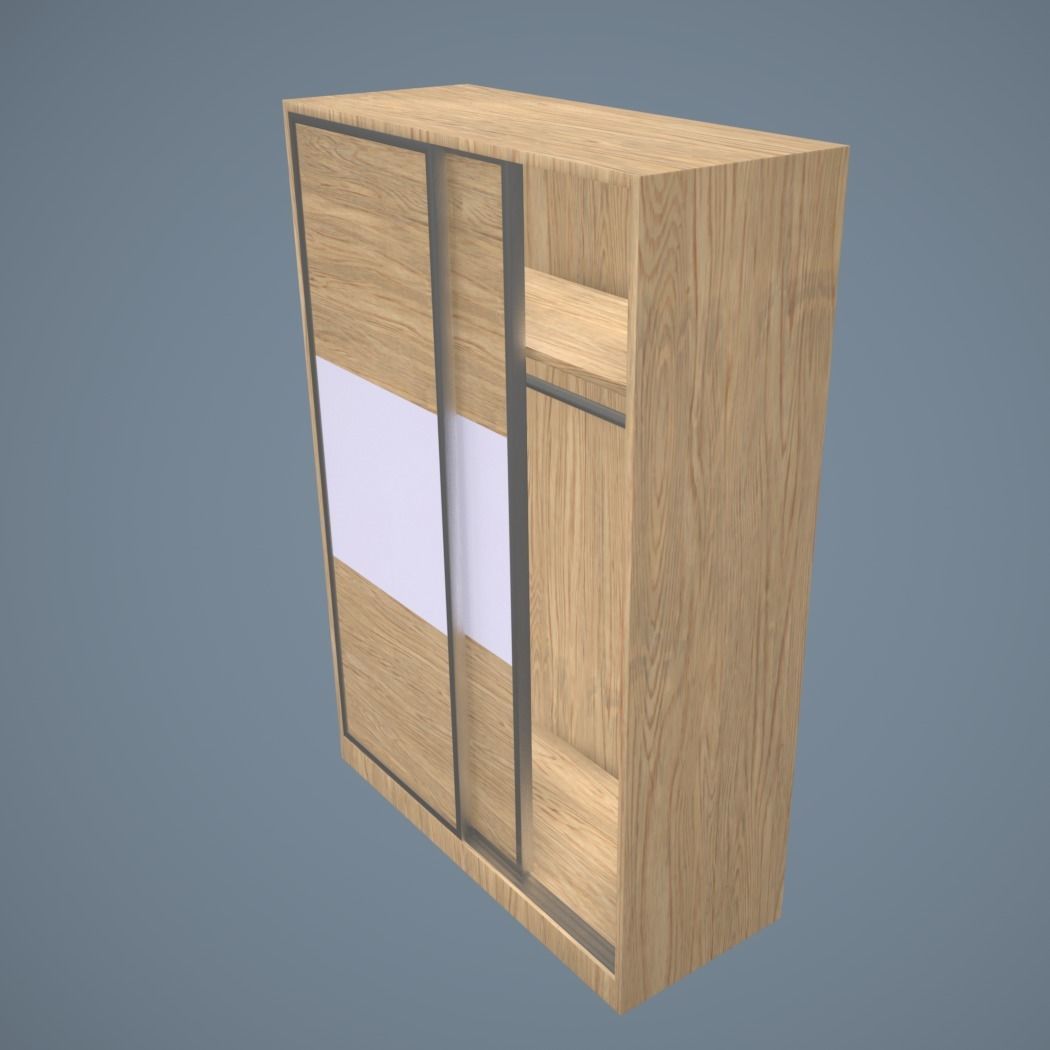 Sliding Wardrobe Low-poly 3D model_4