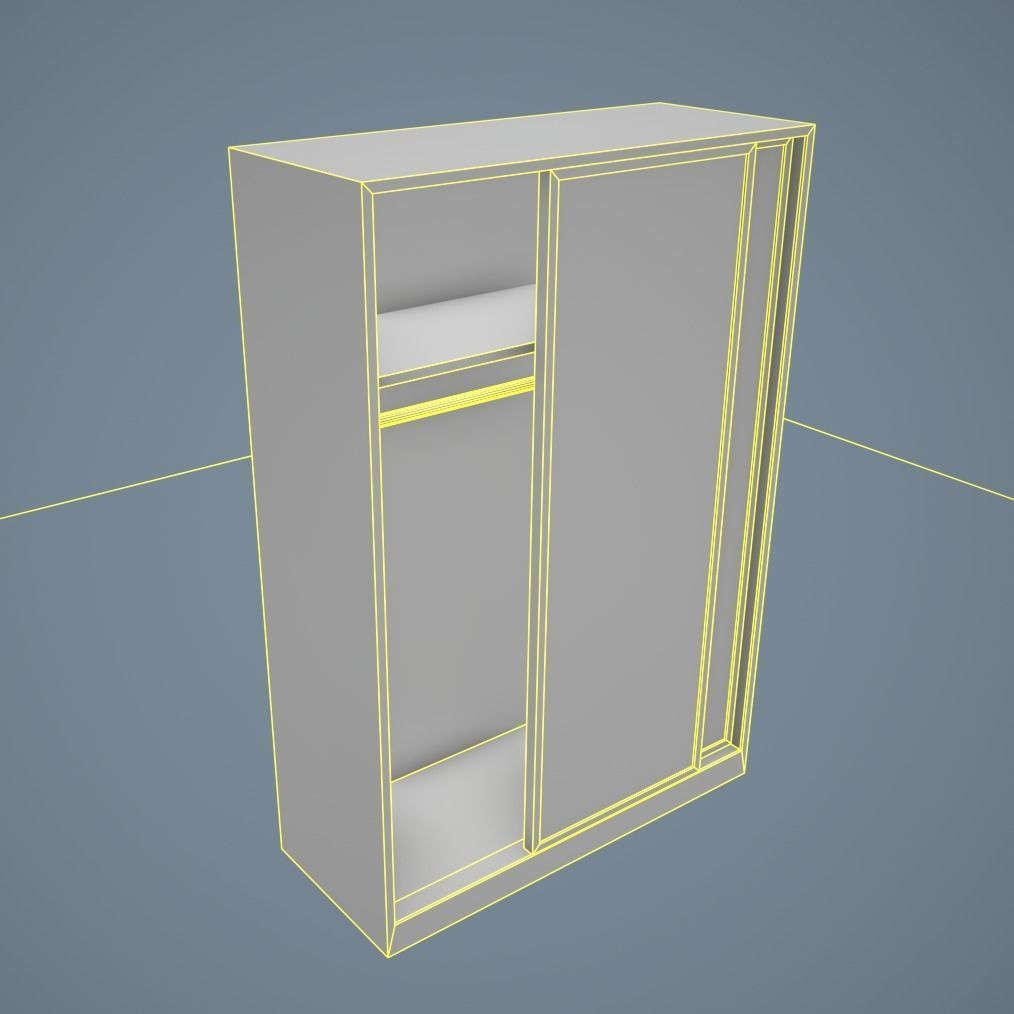 Sliding Wardrobe Low-poly 3D model_7